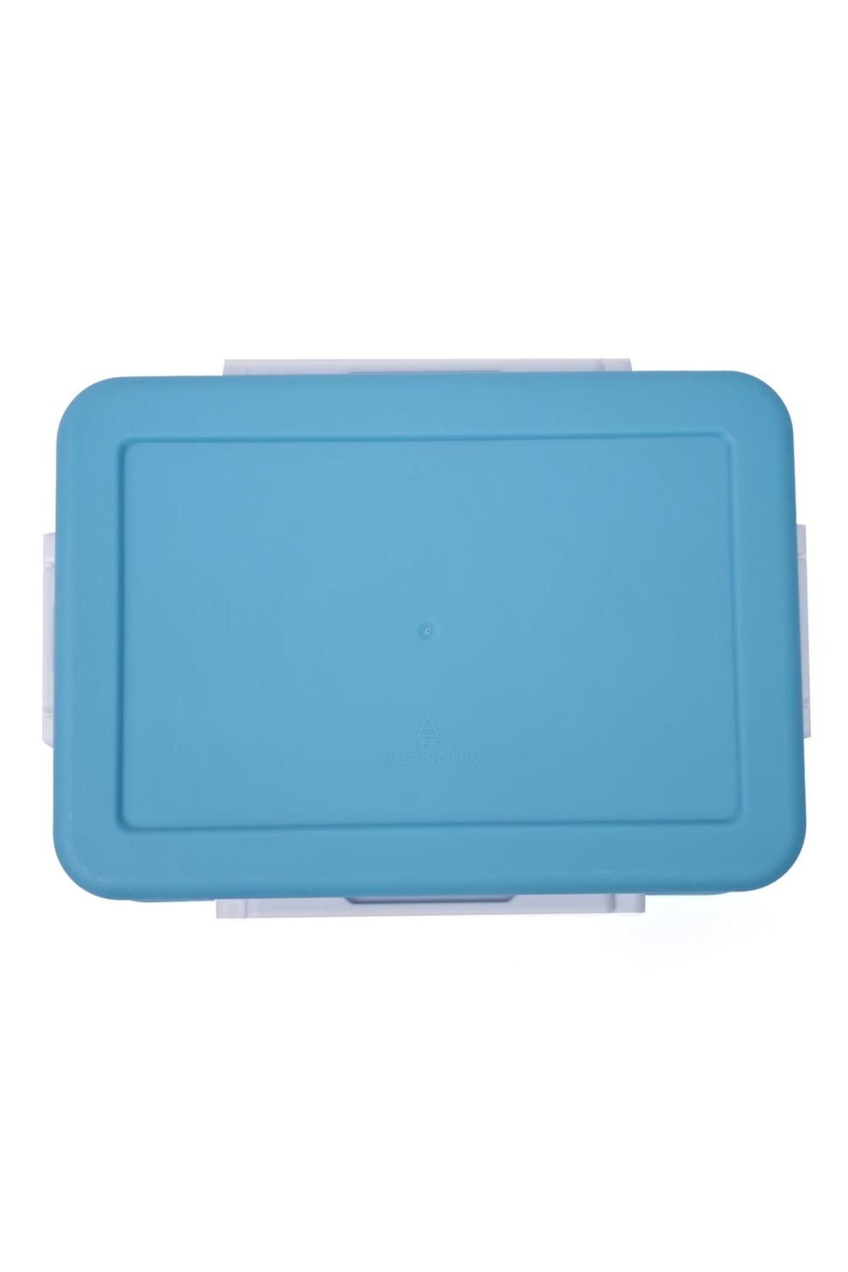 DNS-Caserola mare compartimentata pentru pranz copii, capac flip, 1100 ml, albastru YSY3026-1 7