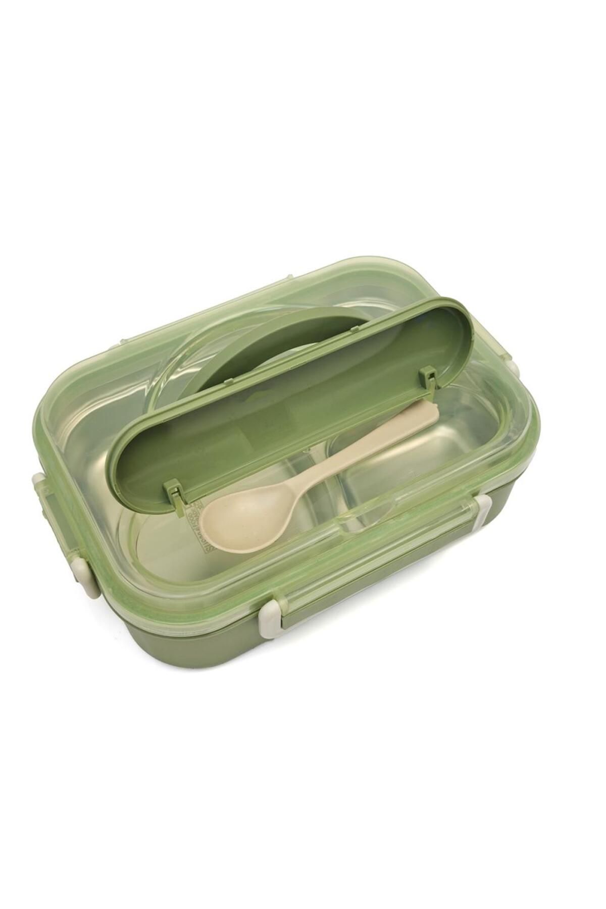 DNS-Cutie pentru pachet copii, inox, 3 compartimente, capac transparent, 800 ml, verde HM5861 7