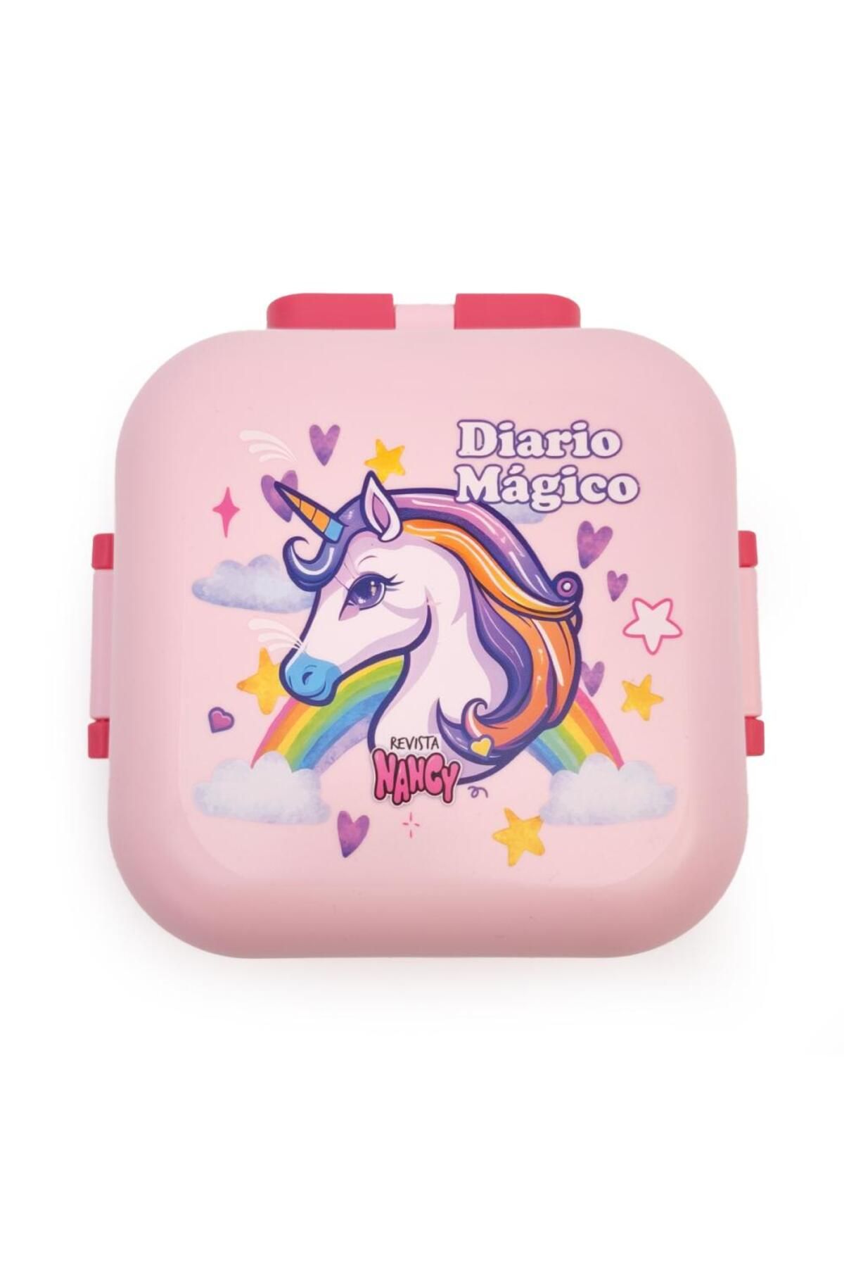 DNS-Casserole with 2 compartments and fruit section, bento box for children, school, 1150 ml, pink XC-A89 8