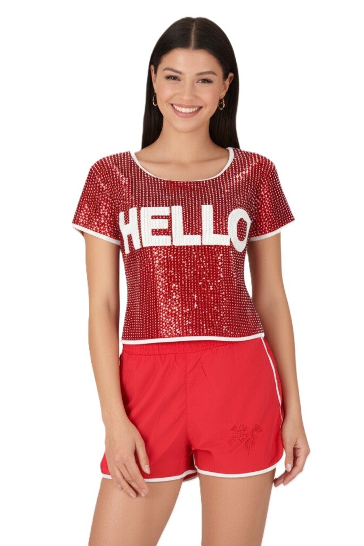 Oppland Kadın Plaj ve Deniz Şortu Günlük Hızlı Kurur Esnek Cepli Bağcıklı RahatKesim OPKPDS26OPMOD12