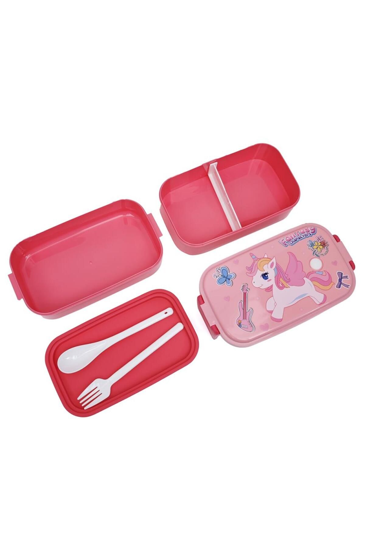 DNS-Double casserole for children, 2 layers, plastic, airtight closure 1400 ml pink HSD9002k 4