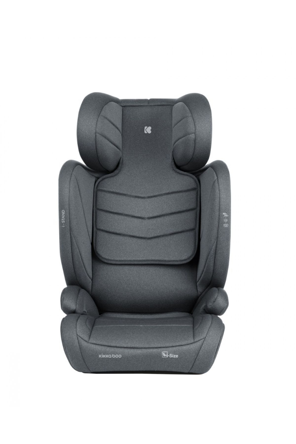 Kikka Boo-Isofix car seat KikkaBoo i-Stand Dark Grey 100-150 cm, I-Size certification, Adjustable headrest in 3