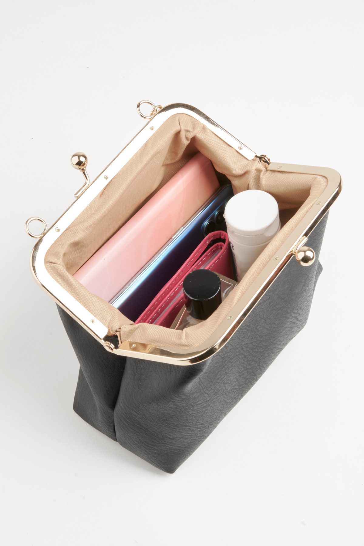 Vivaq  Kadın Siyah Anahtar Charm Hediyeli Burs Kapama Astarlı El Kol Ve Omuz Çantası - Görsel 2