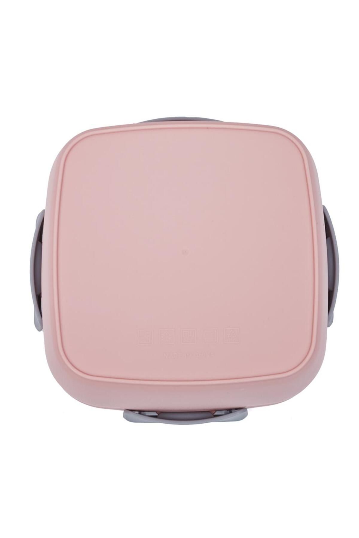 DNS-Caserola bento pentru copii, patrata, compartimente mari, 1570 ml roz HSD6522 4