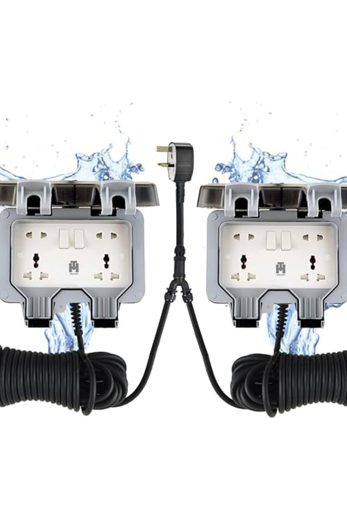 HASSAN-Weatherproof Dual Universal Extension Socket 13A Waterproof with Heavy Duty Long Cord – Ide 8