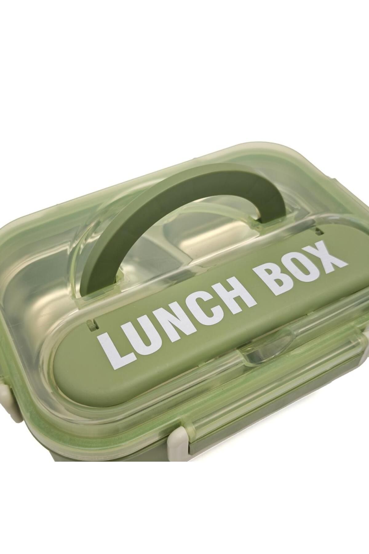 DNS-Cutie pentru pachet copii, inox, 3 compartimente, capac transparent, 800 ml, verde HM5861 4