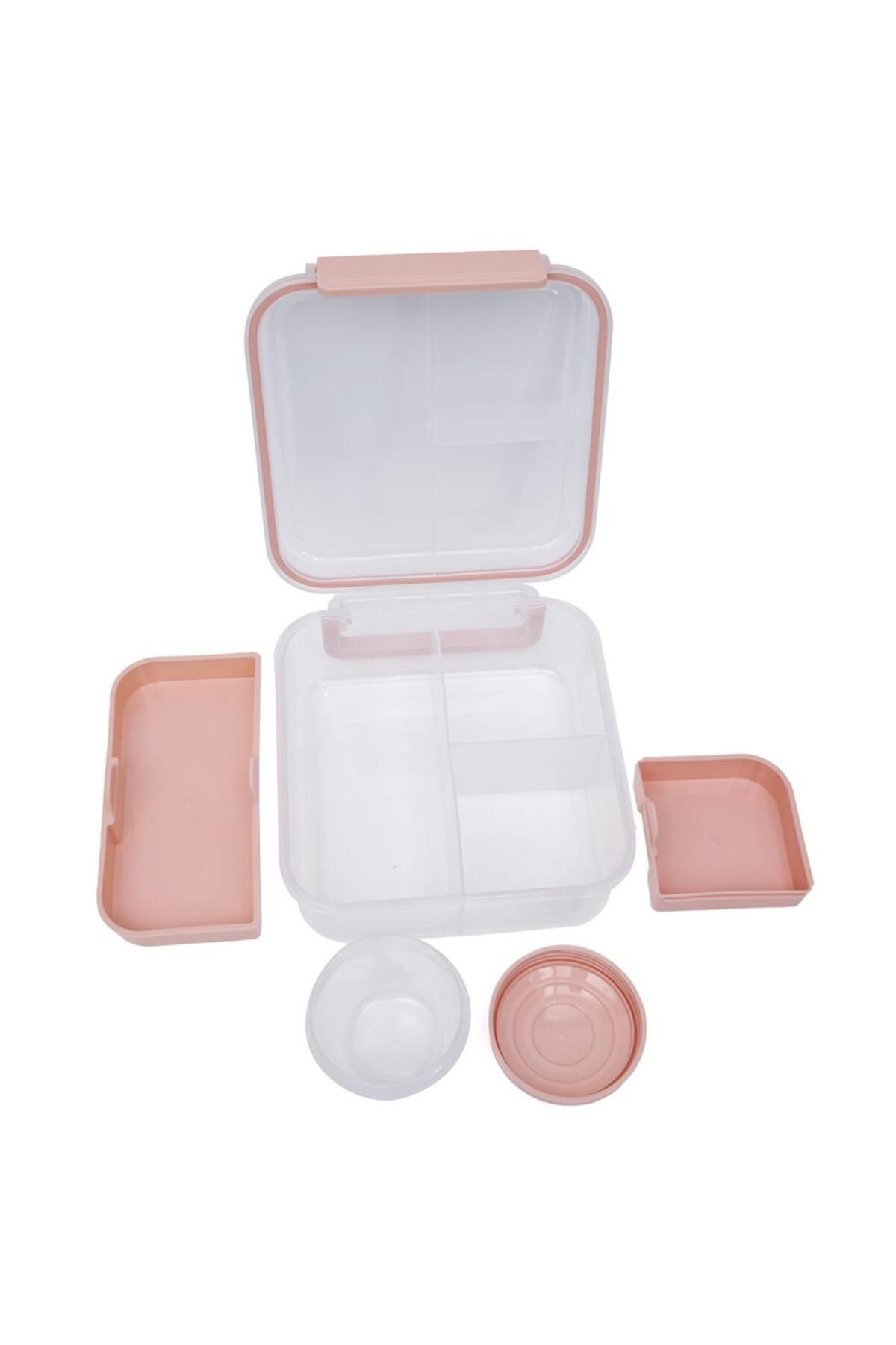 DNS-Children's casserole with compartments, airtight lid attached to the box, 1250 ml pink 6520 6