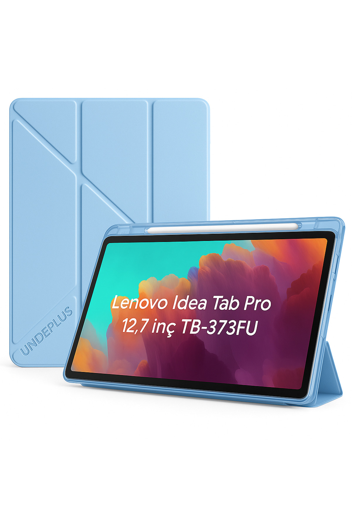 UnDePlus Lenovo Idea Tab Pro 12.7inç TB-373FU Kılıf Kalem Bölmeli