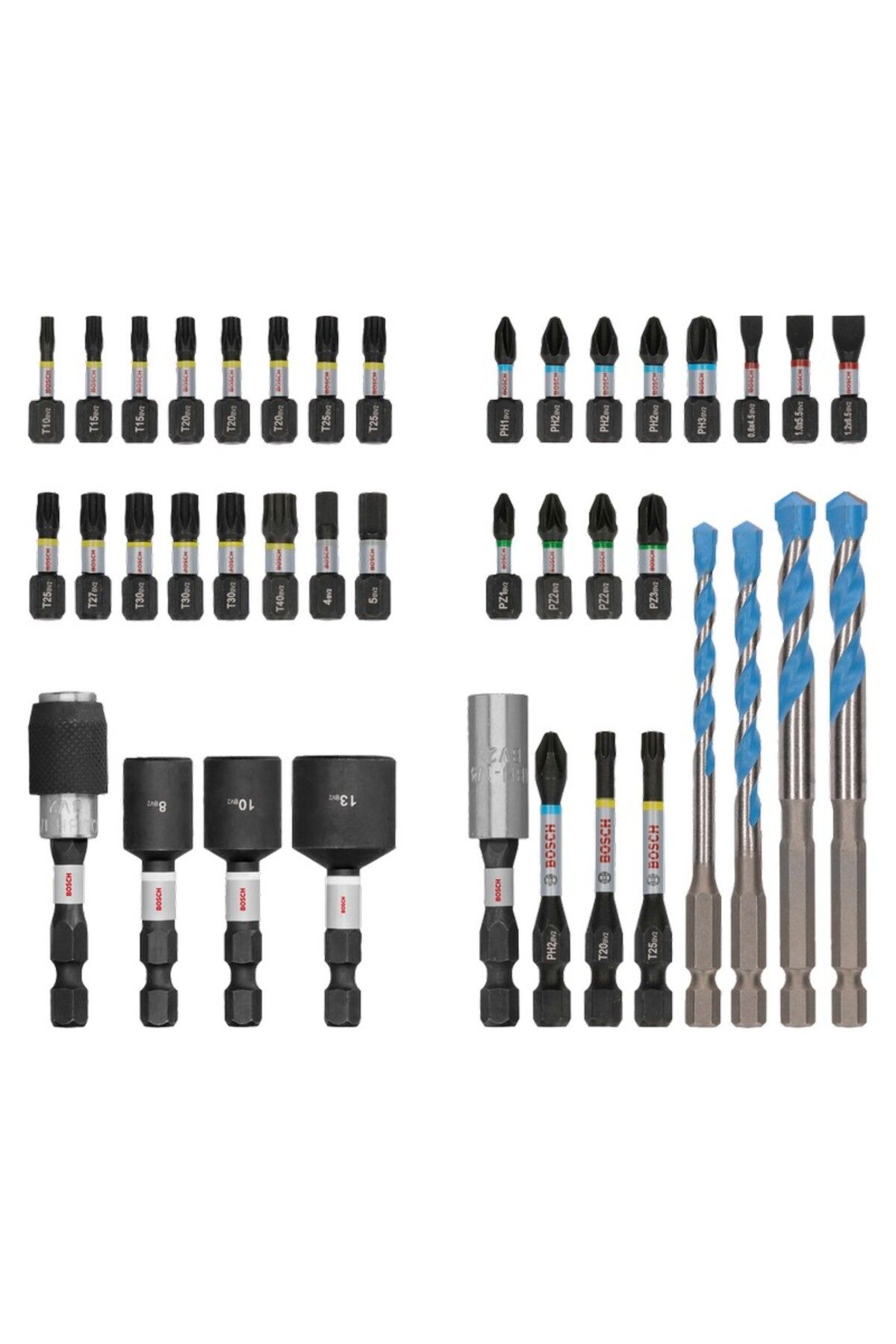 Bosch-- Impact, socket and multi-material drill bit set, 40 pieces [2608521U85] 3