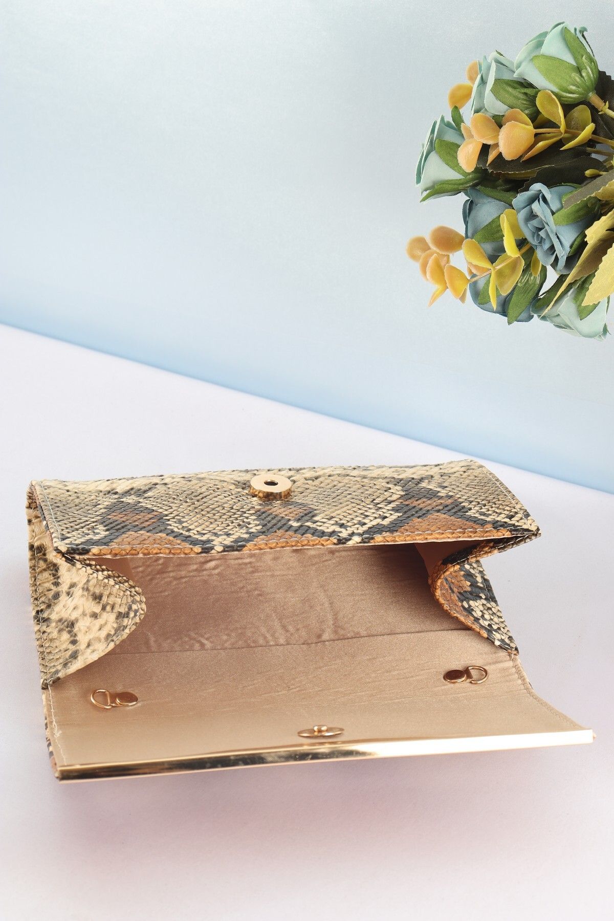 weem bag-Elysara Eb0399 |   Snake Pattern Elegant Slatted Portfolio Bag 3