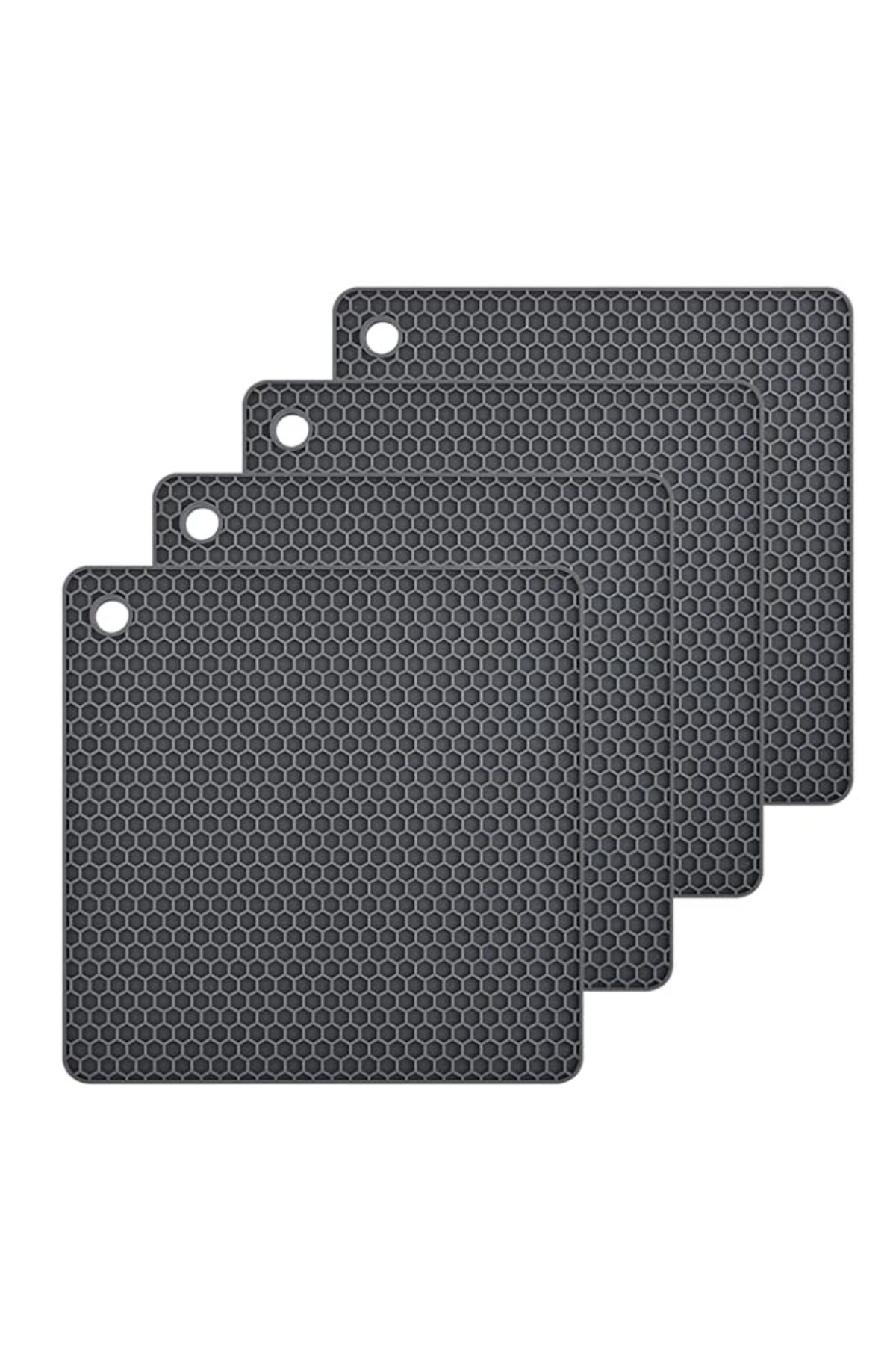 Generic-Silicone Trivet Pot Mat for Countertop Trivest Pads Heat Resistant Table Placemats 4 Pack,Size:6.9x 1