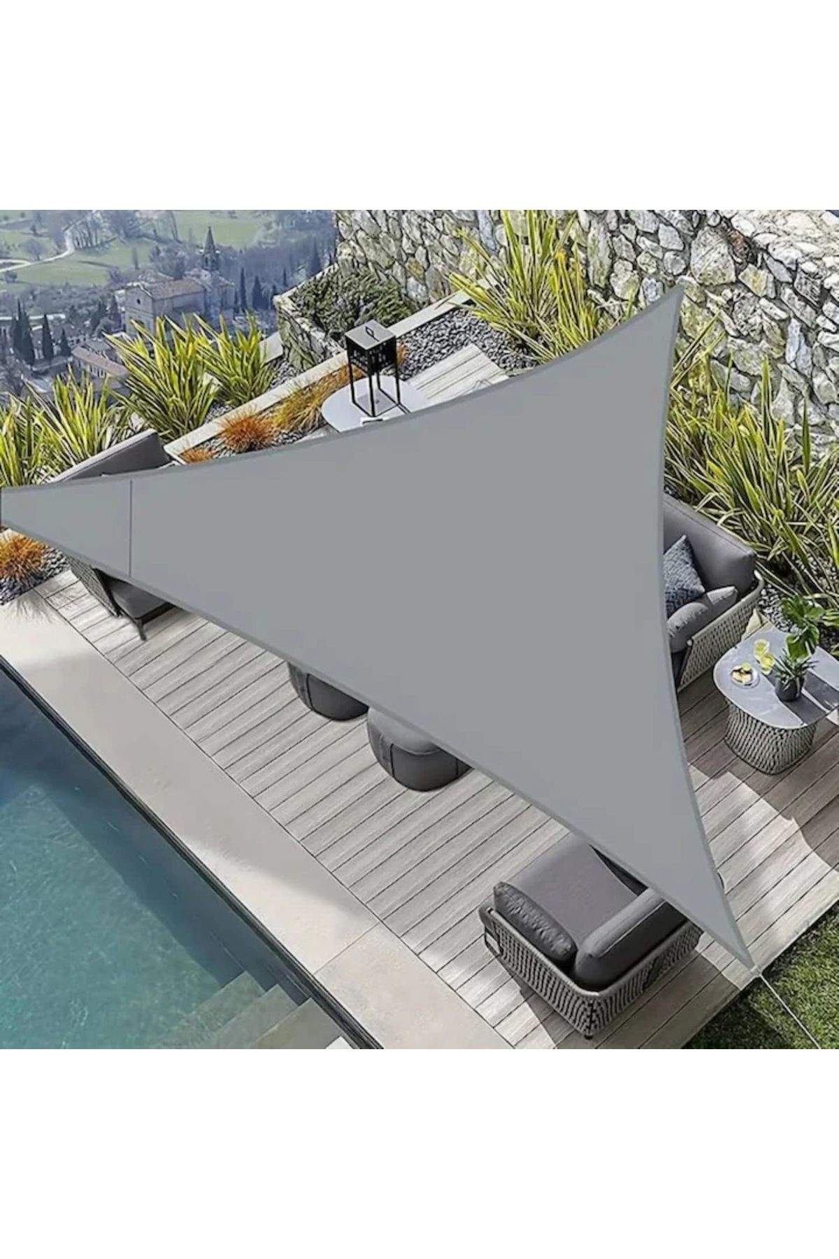 varioshop-VarioShop® triangular sun canopy/awning, waterproof, with UV protection, for the garden, 8