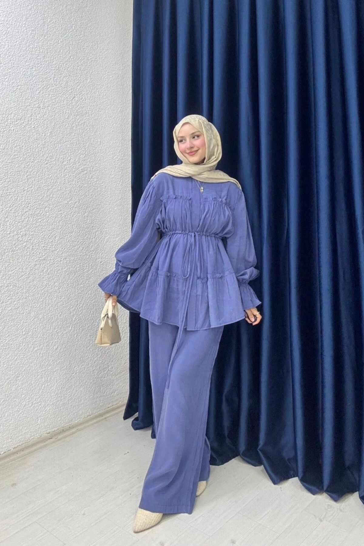 lurex moda-Pleated trouser set 2