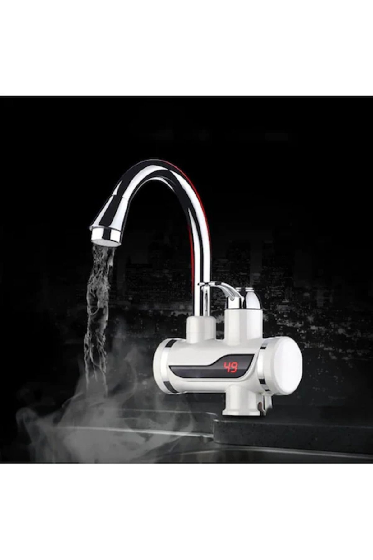 DAR-Instant electric faucet for water heating with temperature display – 3000W, white 117-1 2