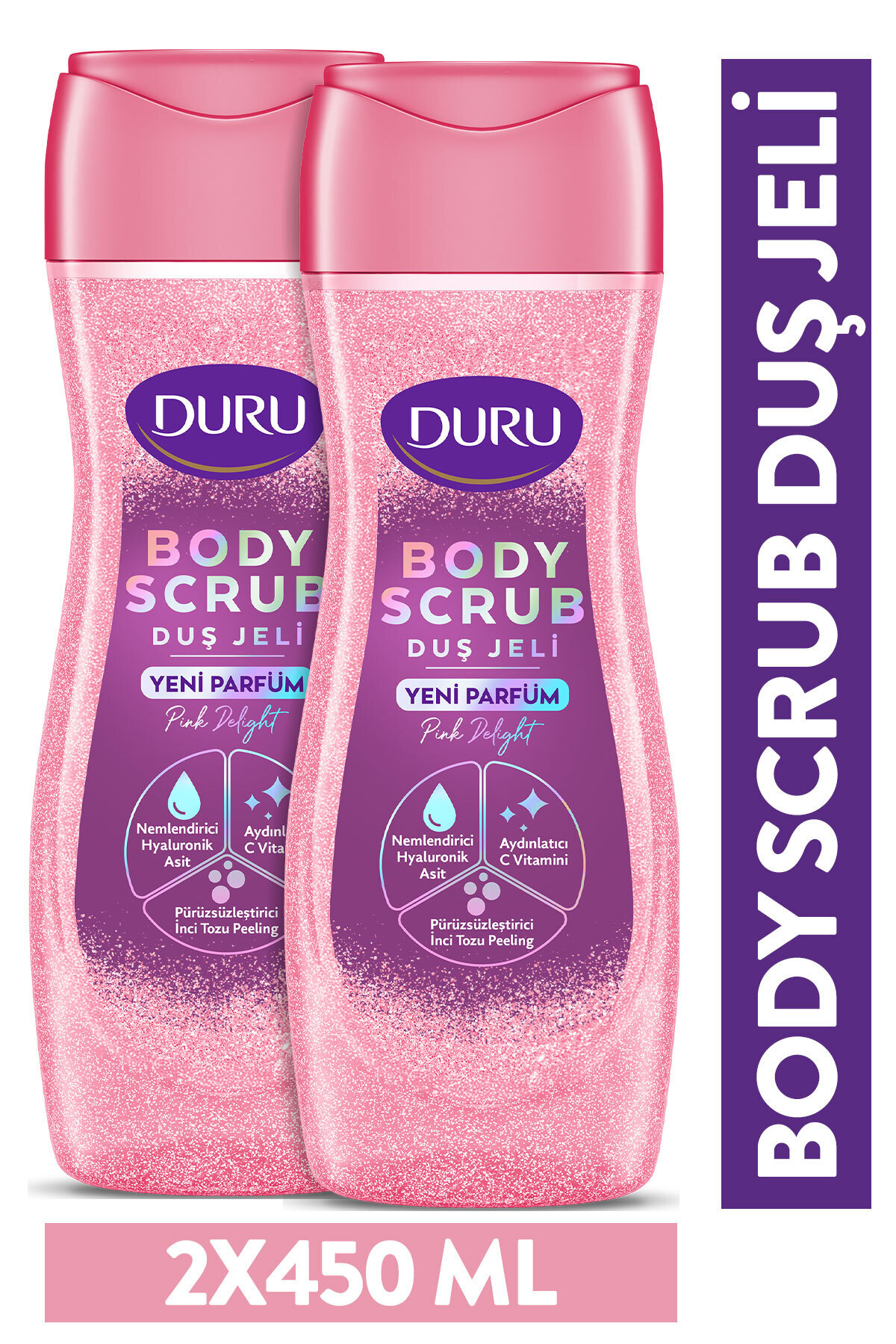 Duru Body Scrub Duş Jeli Pink Delight 2x450ml