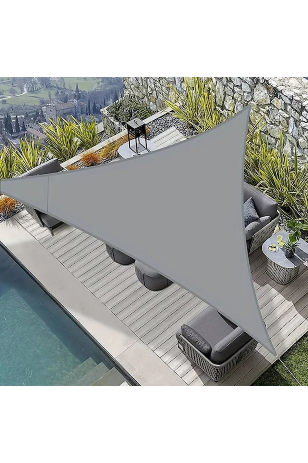 varioshop-relate/VarioShop® triangular sun canopy, waterproof, with UV protection, for the garden, 5