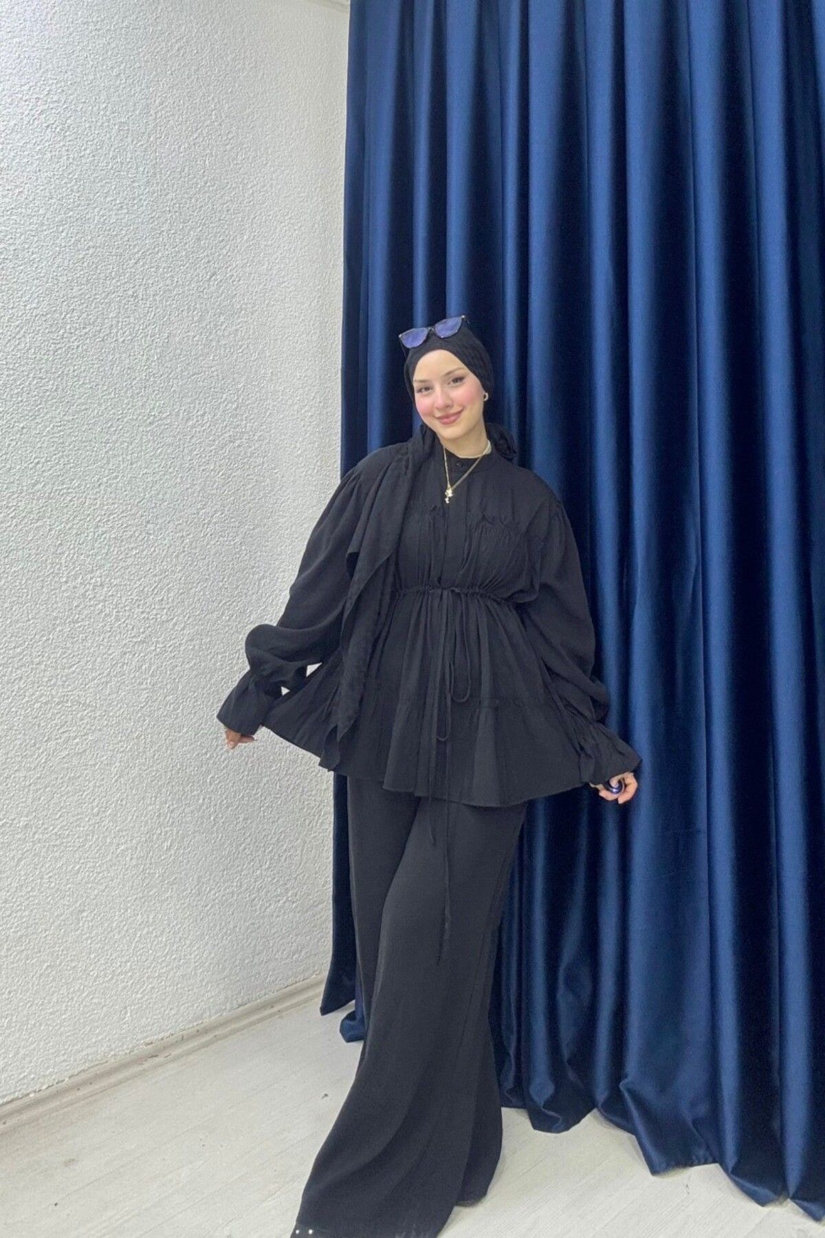 lurex moda-Pleated trouser set 1