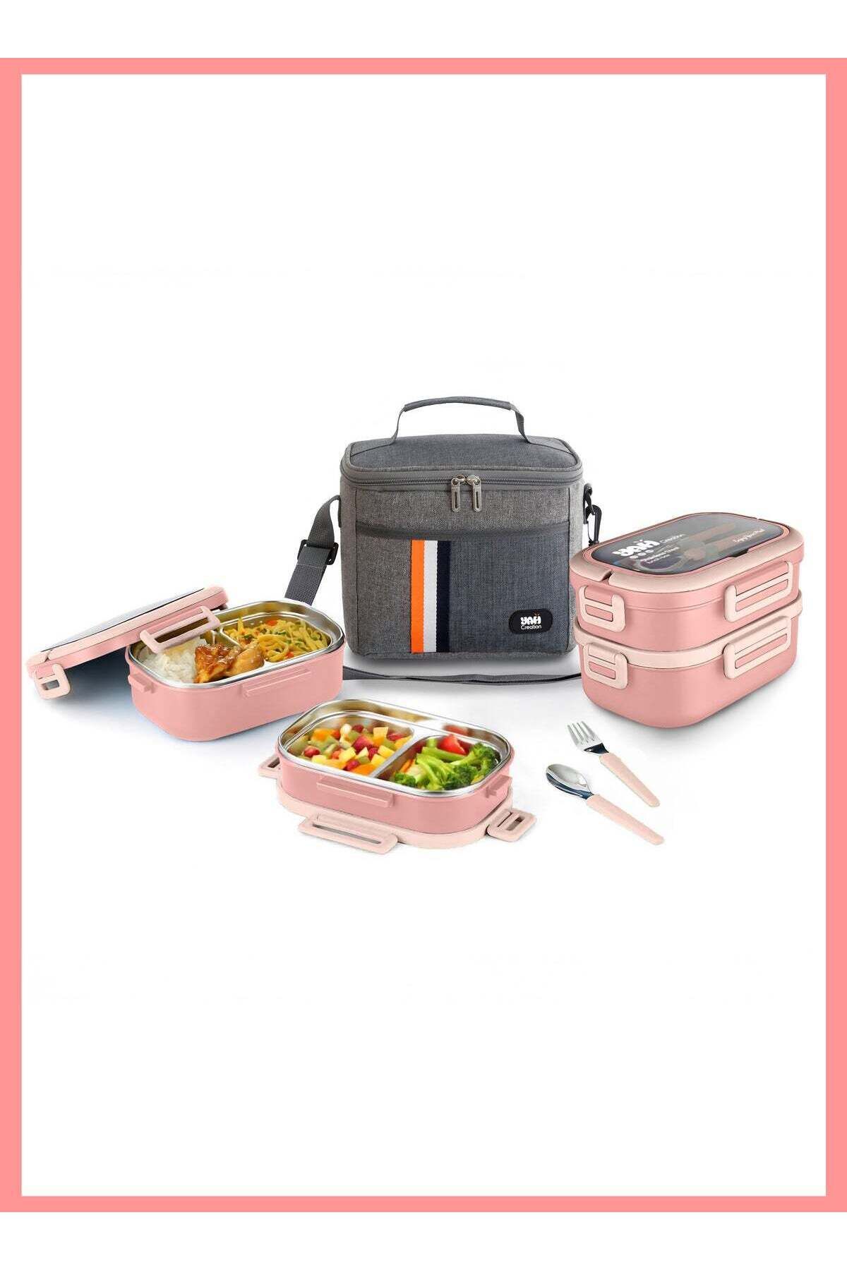 YAH Creation-YAH Premium Stainless Steel Bento Lunch Box with Lunch Bag, 2-Layer Leakproof Food Container (1.65L) 1