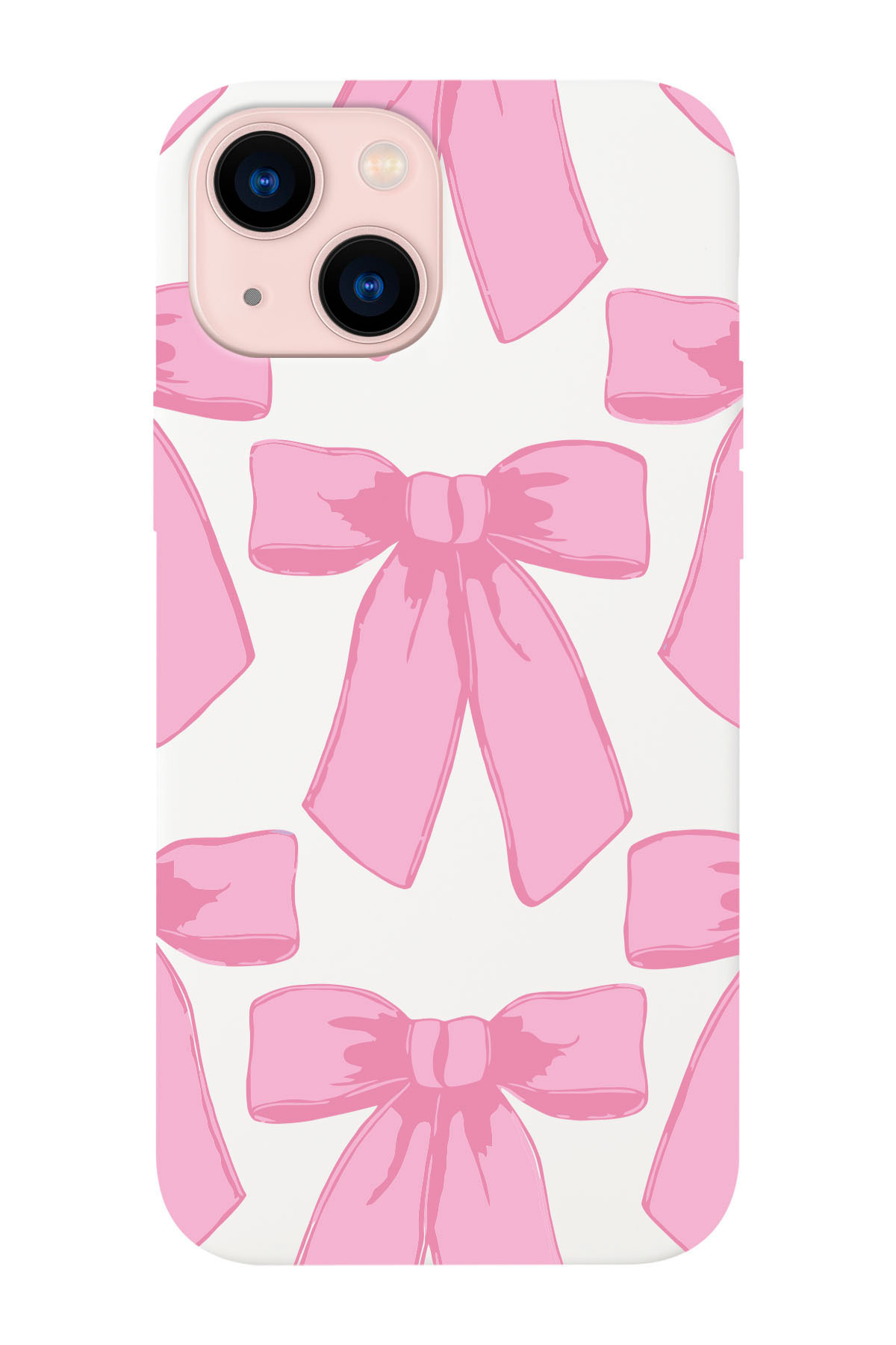 shoptocase-Suede Launch Protective Phone Case with Pink Ribbon Inside Compatible with iPhone 14Plus/15Plus 1