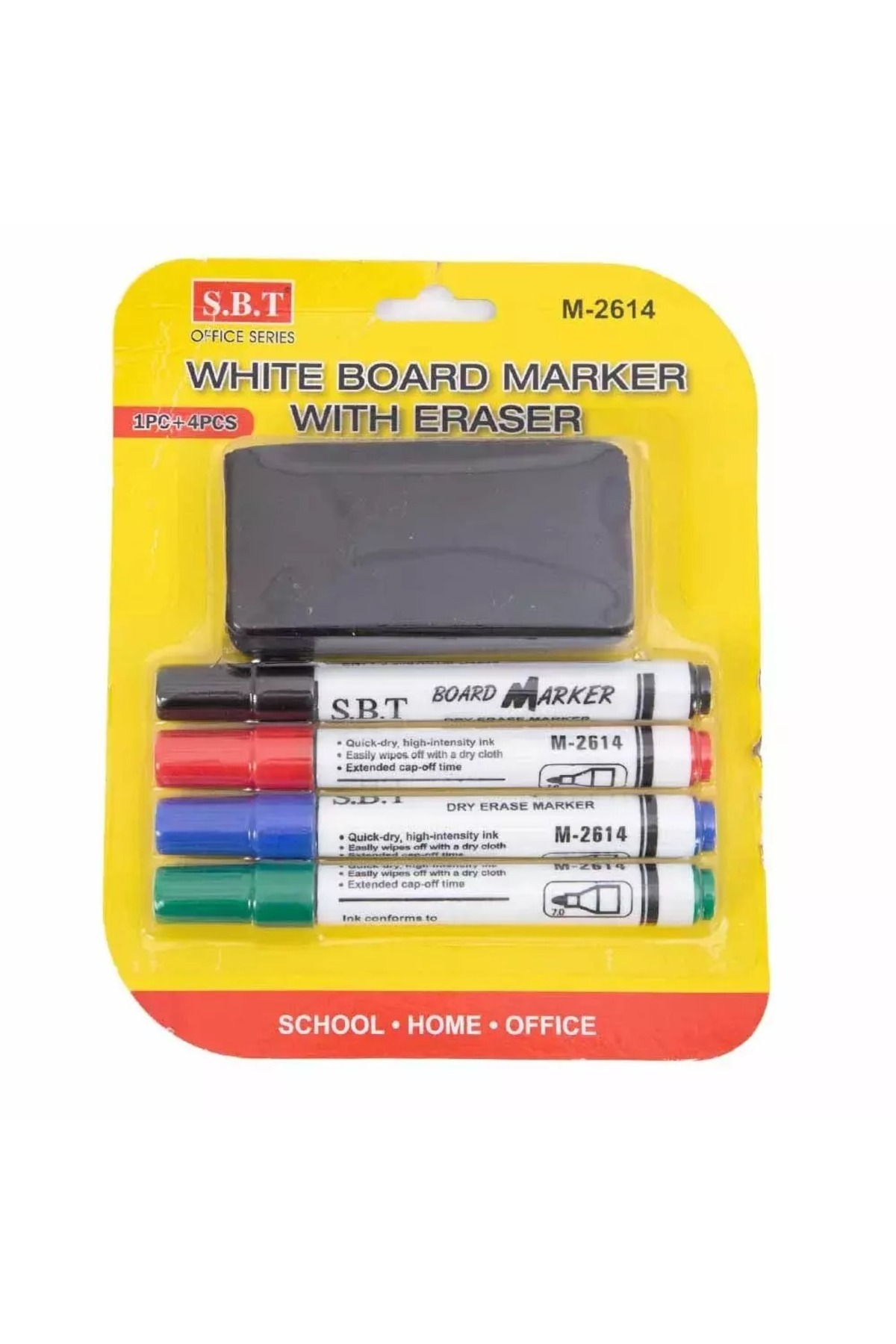 SbT-Dry Whiteboard Marker Set with Eraser – 4pcs Bold Markers for Smooth Writing & Easy Erasing 1