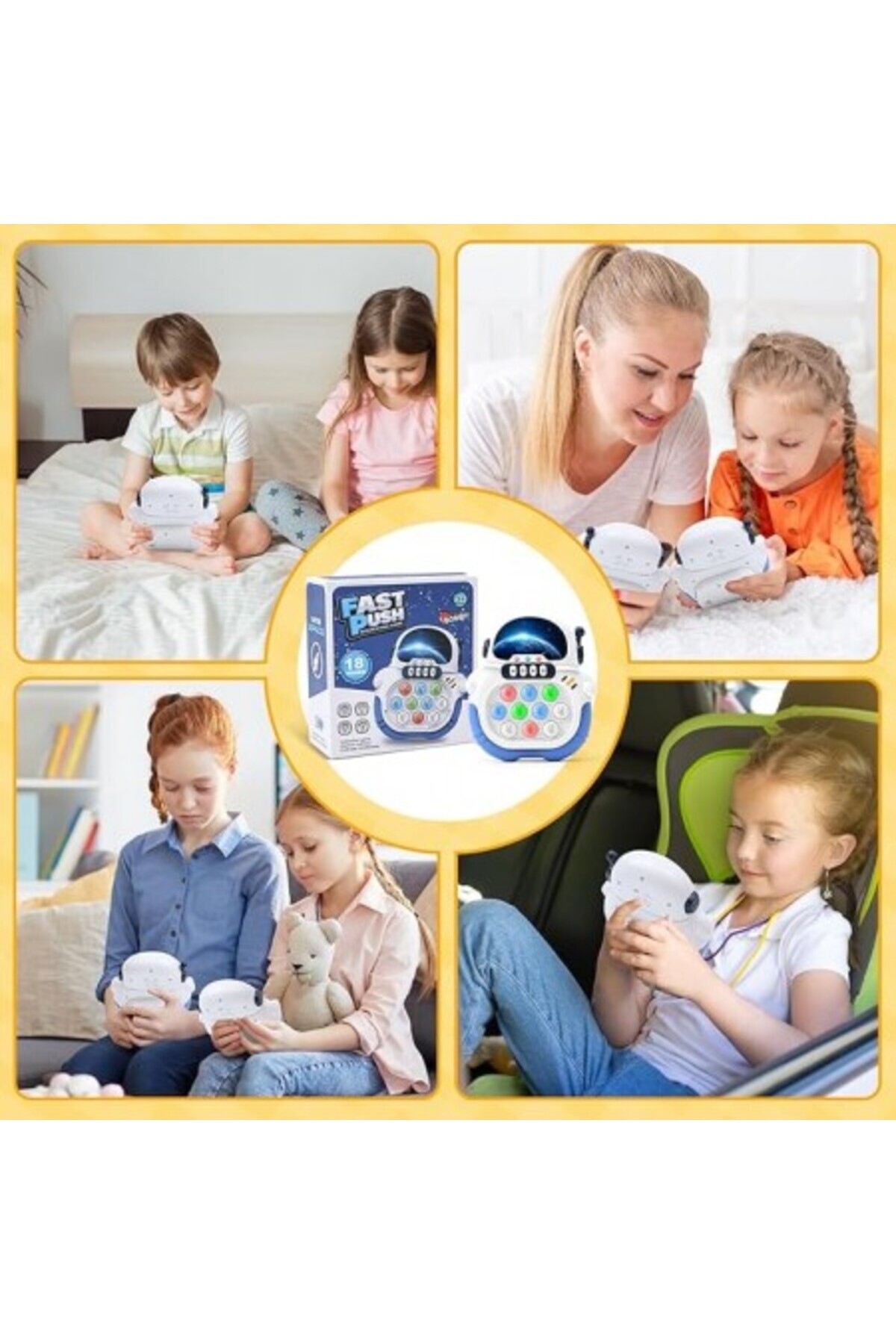 Kardett-Pop It Toy, Astronaut Electronic Fidget Console, 3 Color LED Lights, 7 Game Modes, 999 Levels 5