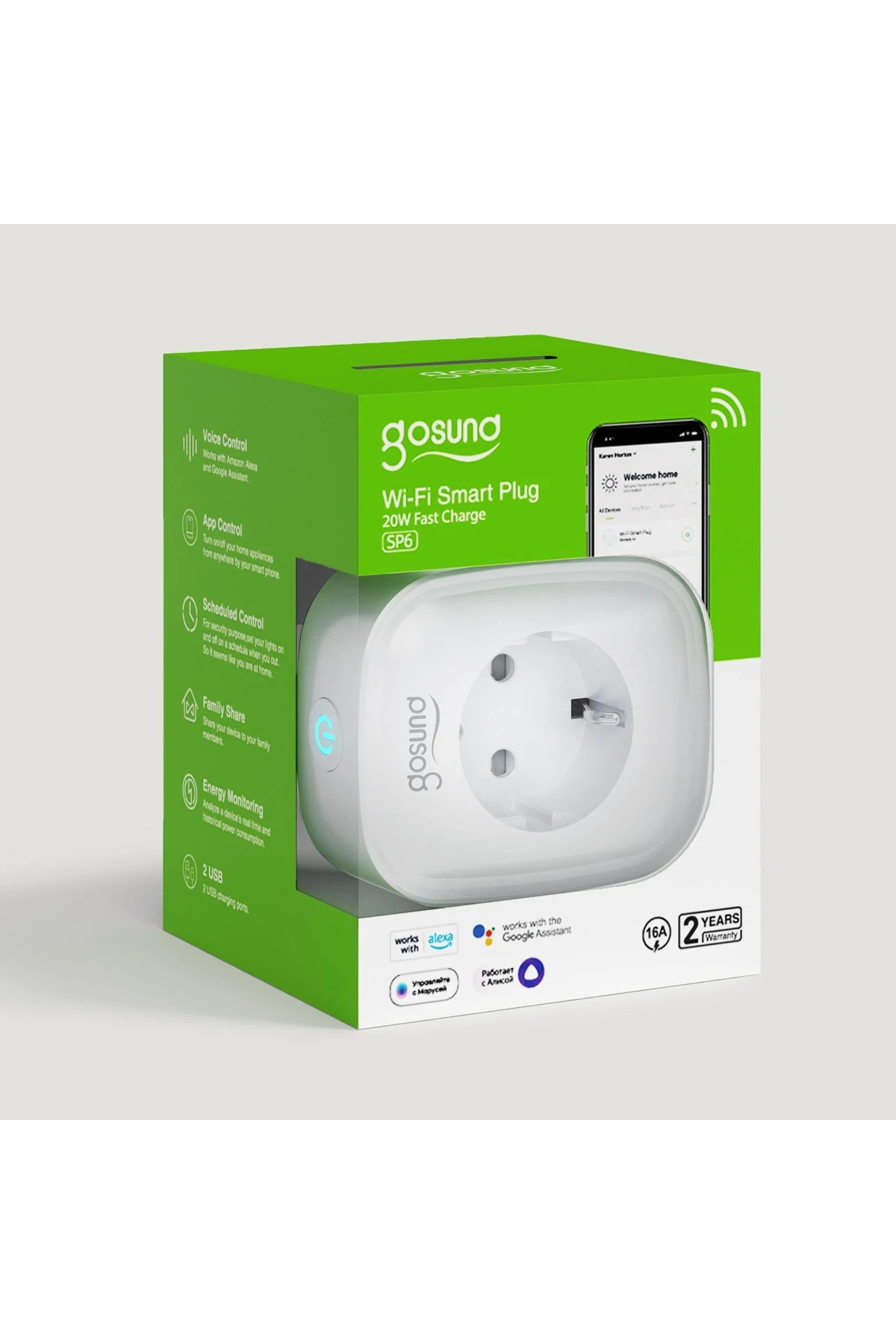 Proxxon-Gosund SP6 WiFi Smart Socket, 16A, USB USB-C, Bluetooth, Energy Consumption Monitoring 2