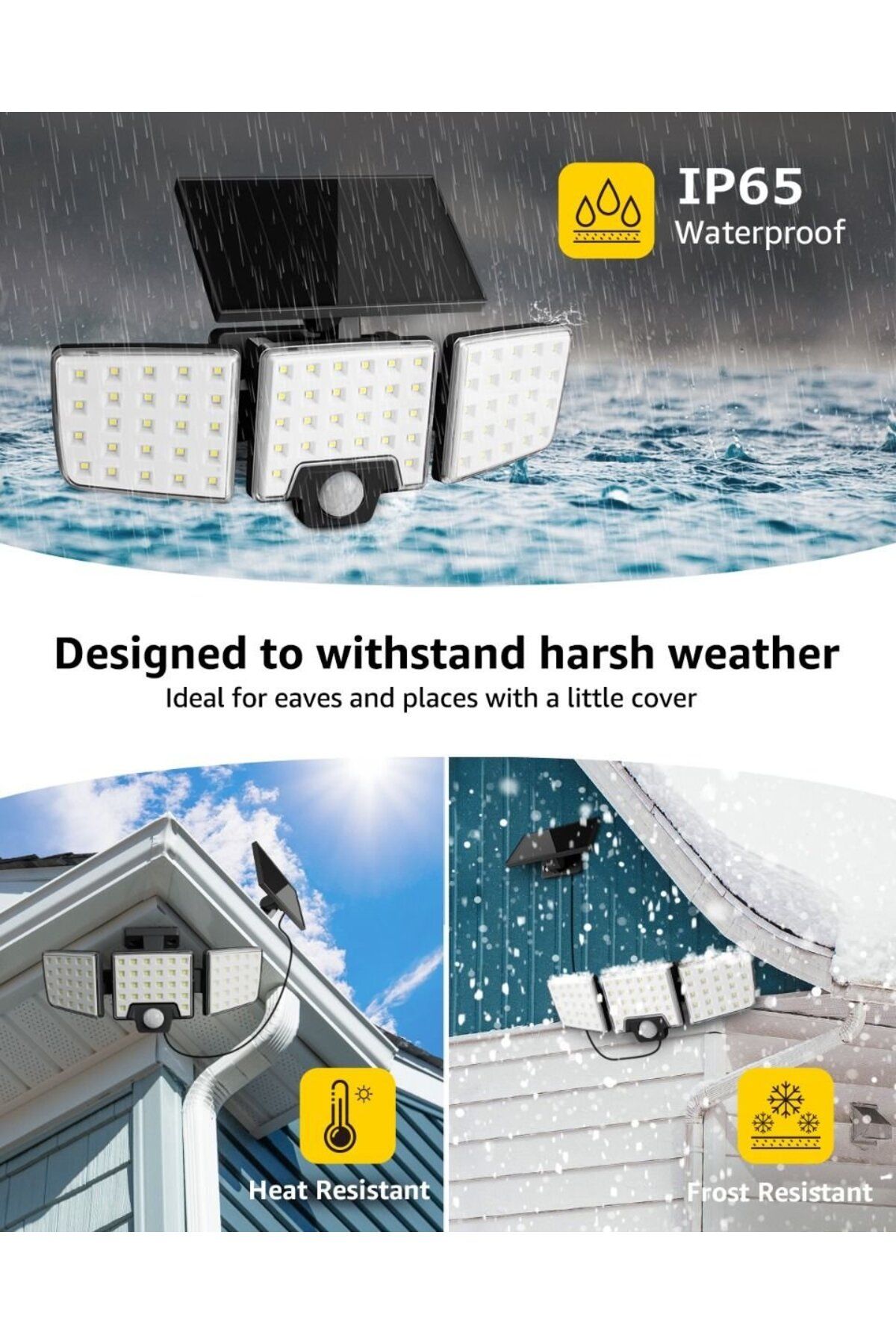 LEPRO-Solar LED wall lamp PR640005. 1000lm, LED, Remote control, 3 panels, 2 modes, sensor 4
