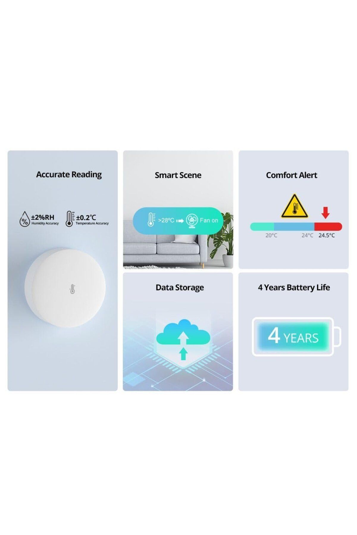 Sonoff-Zigbee Smart Temperature and Humidity Sensor SNZB-02P (round) 3