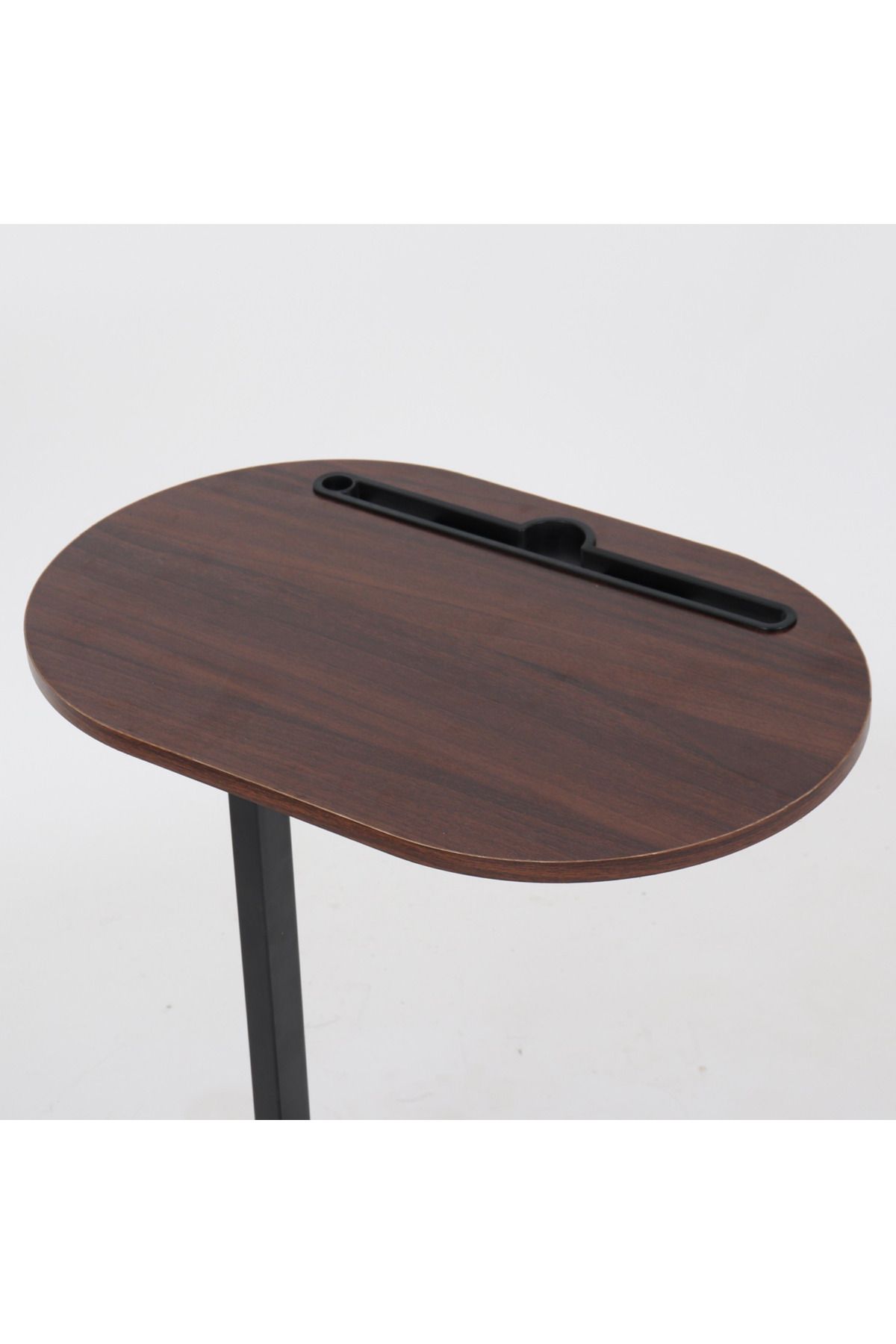 Vi Markets-Optimo Serving Table - Brown Top with Built-in Ramp - Metal Base 5
