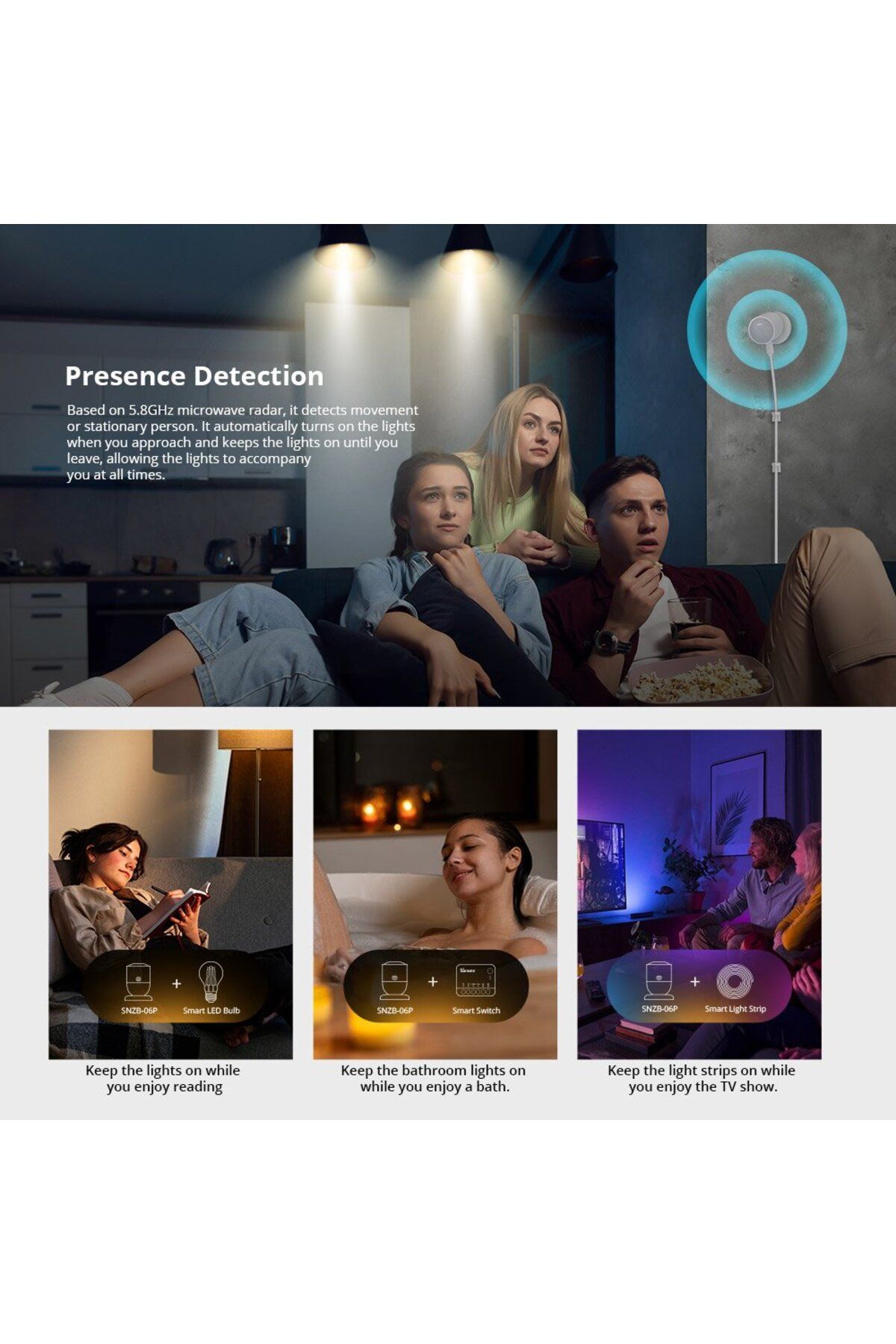 Sonoff-Zigbee human presence sensor, SNZB-06P, Zigbee 3.0 3