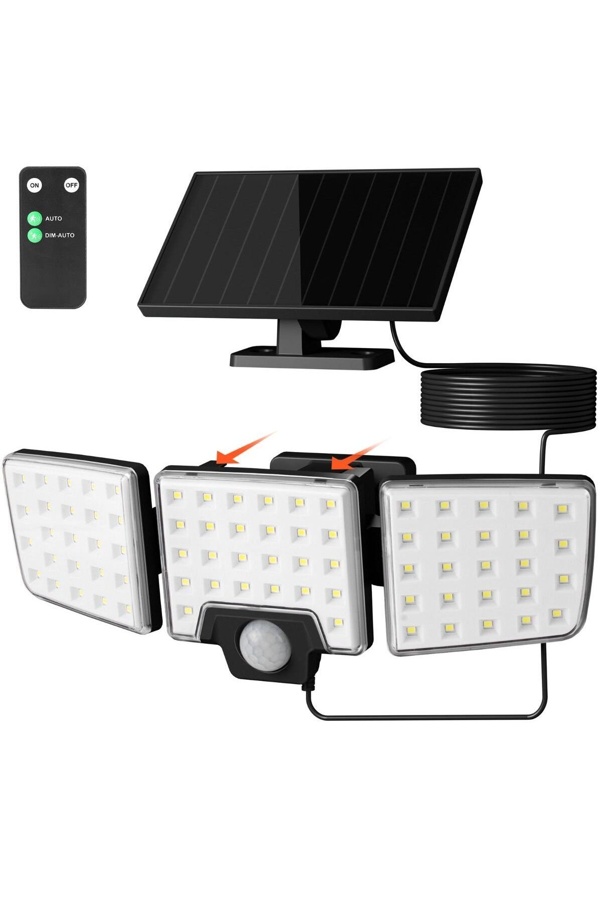 LEPRO-Solar LED wall lamp PR640005. 1000lm, LED, Remote control, 3 panels, 2 modes, sensor 1