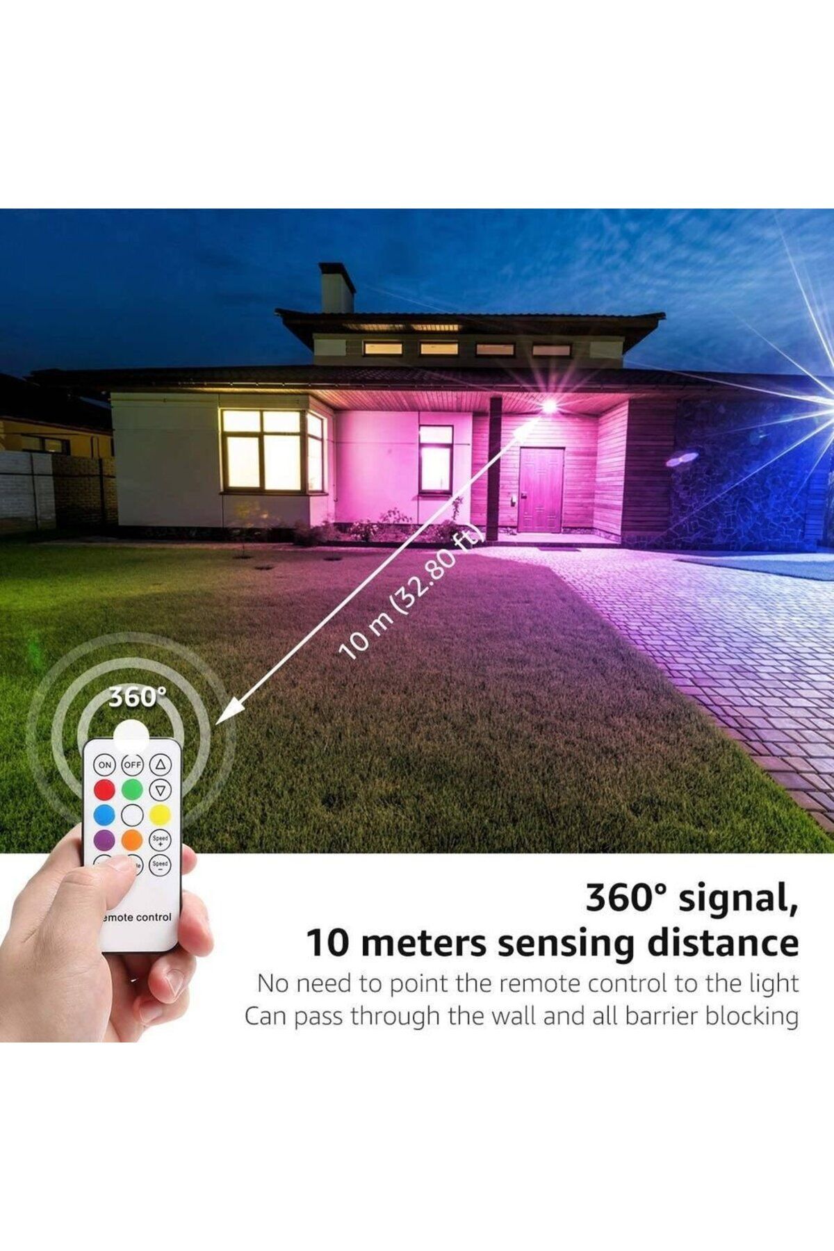 LEPRO-Set of 2 Lepro RGB LED floor projectors, Remote control, 15W, IP65 waterproof 3