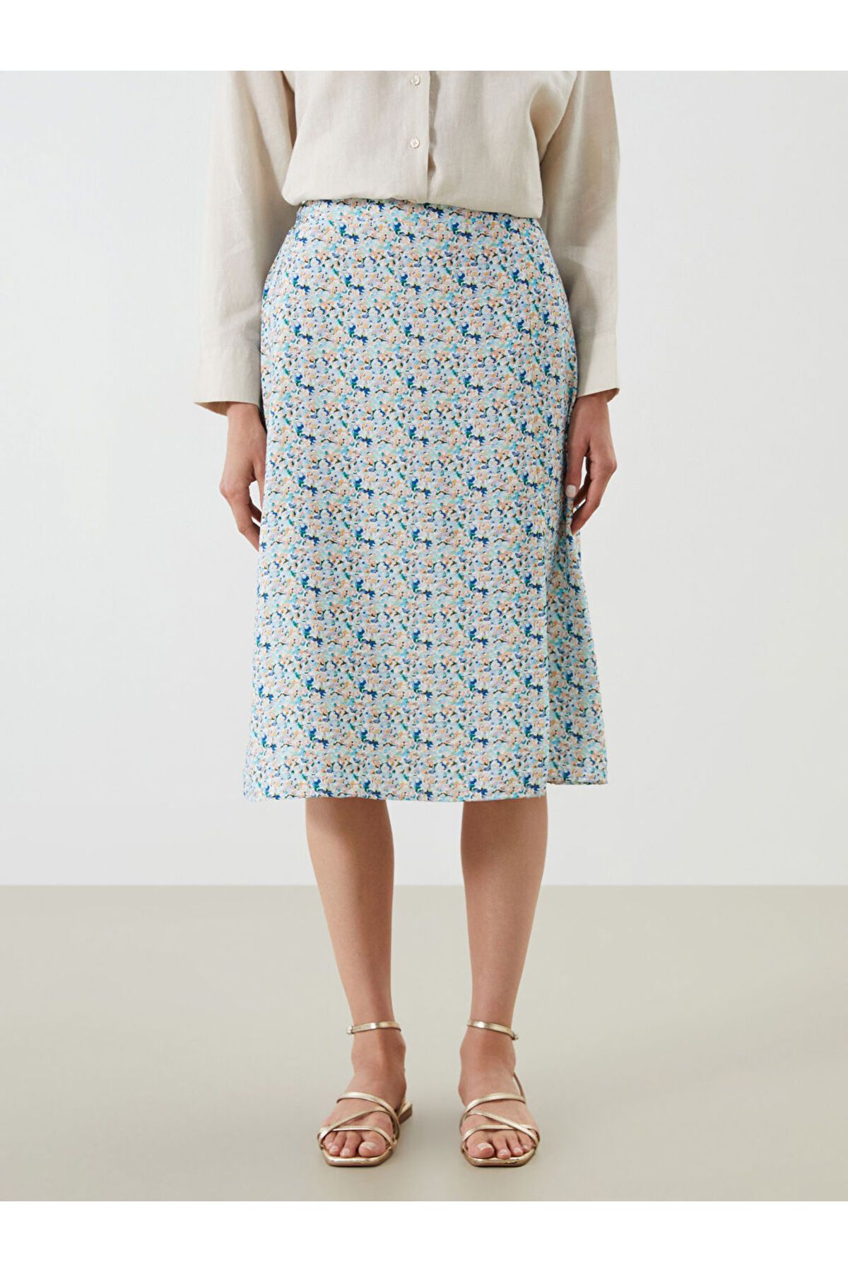 LC Waikiki-Sparkling Selections from Shining Store |   Mixed Elastic Waist Floral Slit Skirt 2