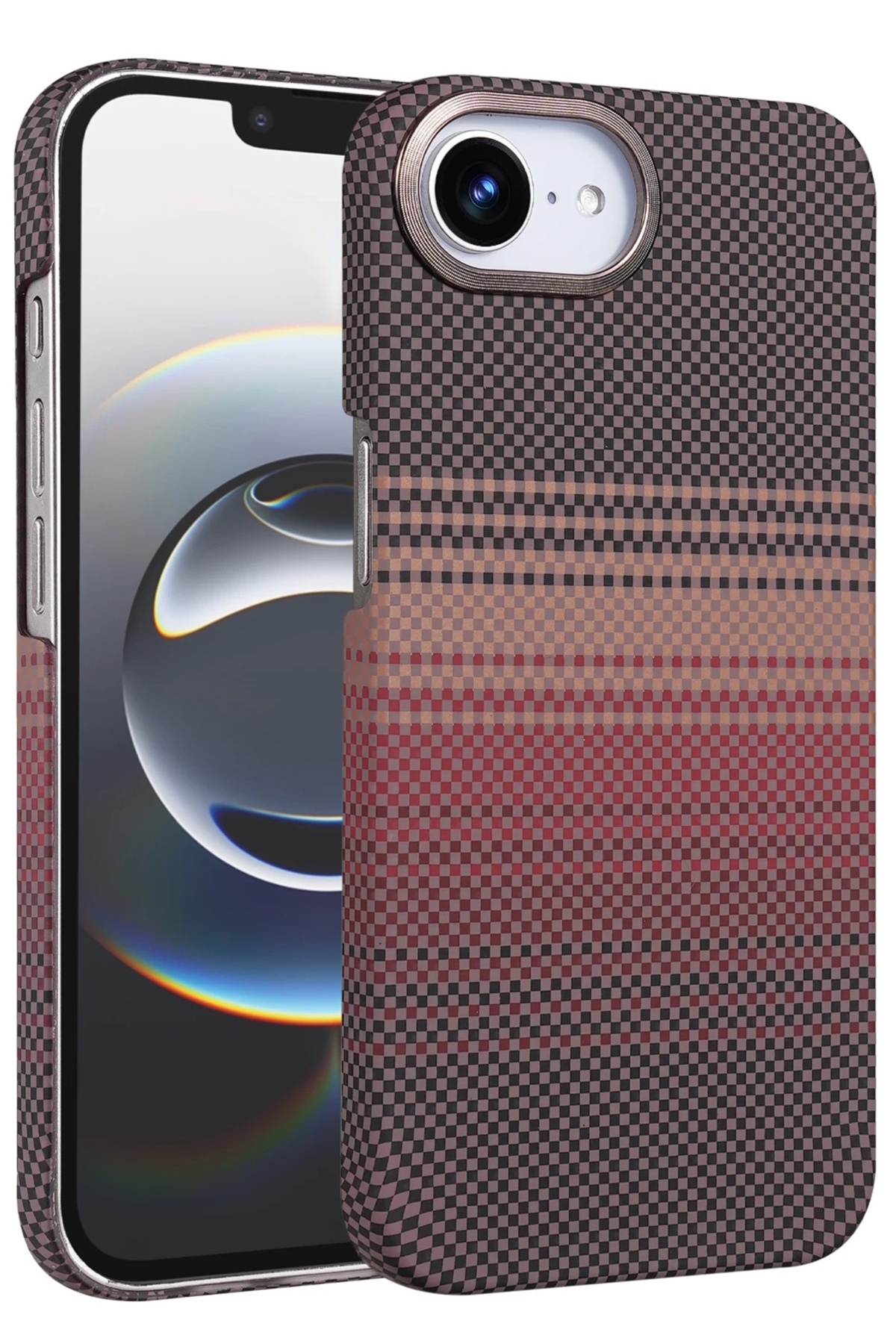 m.tk moveteck-Apple iPhone 16E Case Kevlar Carbon Look Embossed Textured Patterned 0.5m Super Thin Magsafe Cover 1
