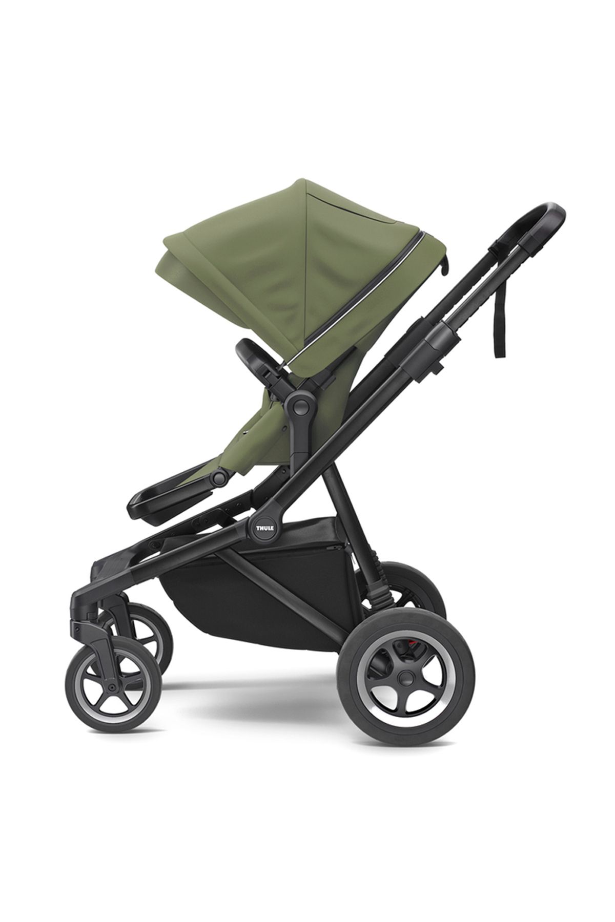 Thule-SLEEK Stroller Black Frame and Soft Green Canopy (khaki green) 3