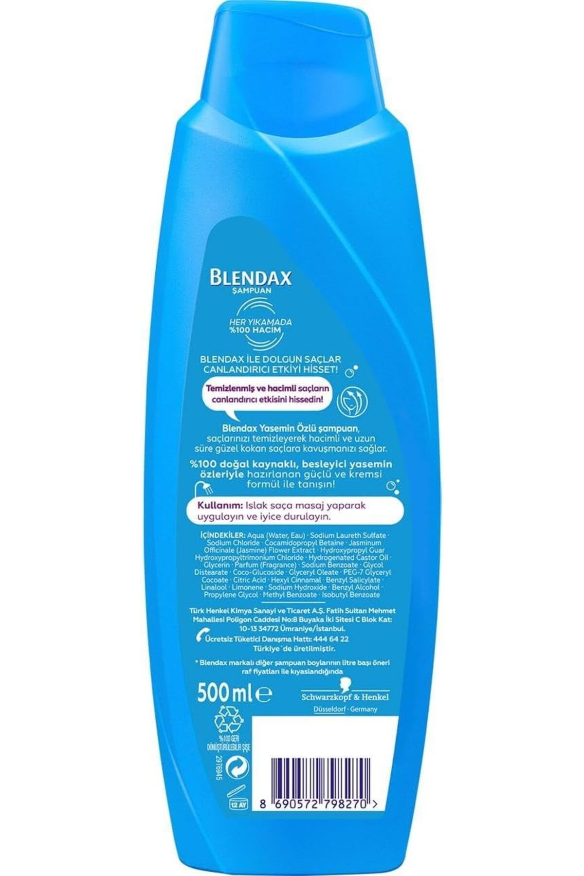 Blendax-Cherry Blossom Extract 500 ml X2 + Jasmine Extract 500 ml X2 Volumizing Shampoo Set 8