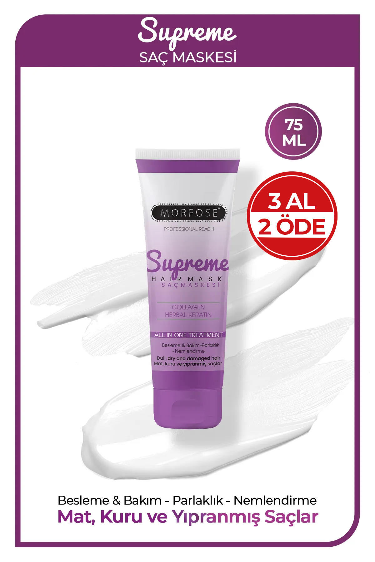 Morfose Supreme Saç Maskesi 75 ml - Nemlendirme, Besleme