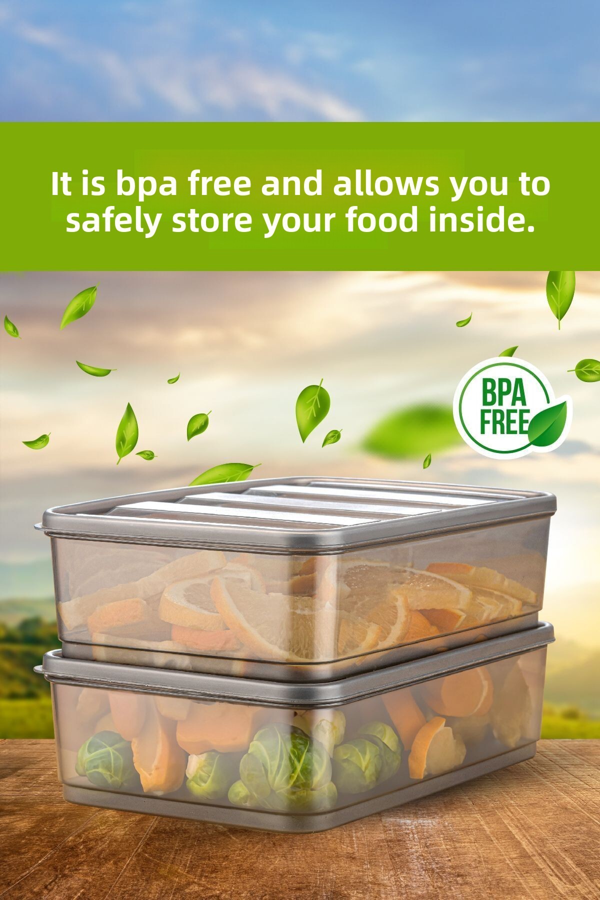 منظم ثلاجة بيلا مكون من 4 قطع - حاوية تخزين كبيرة