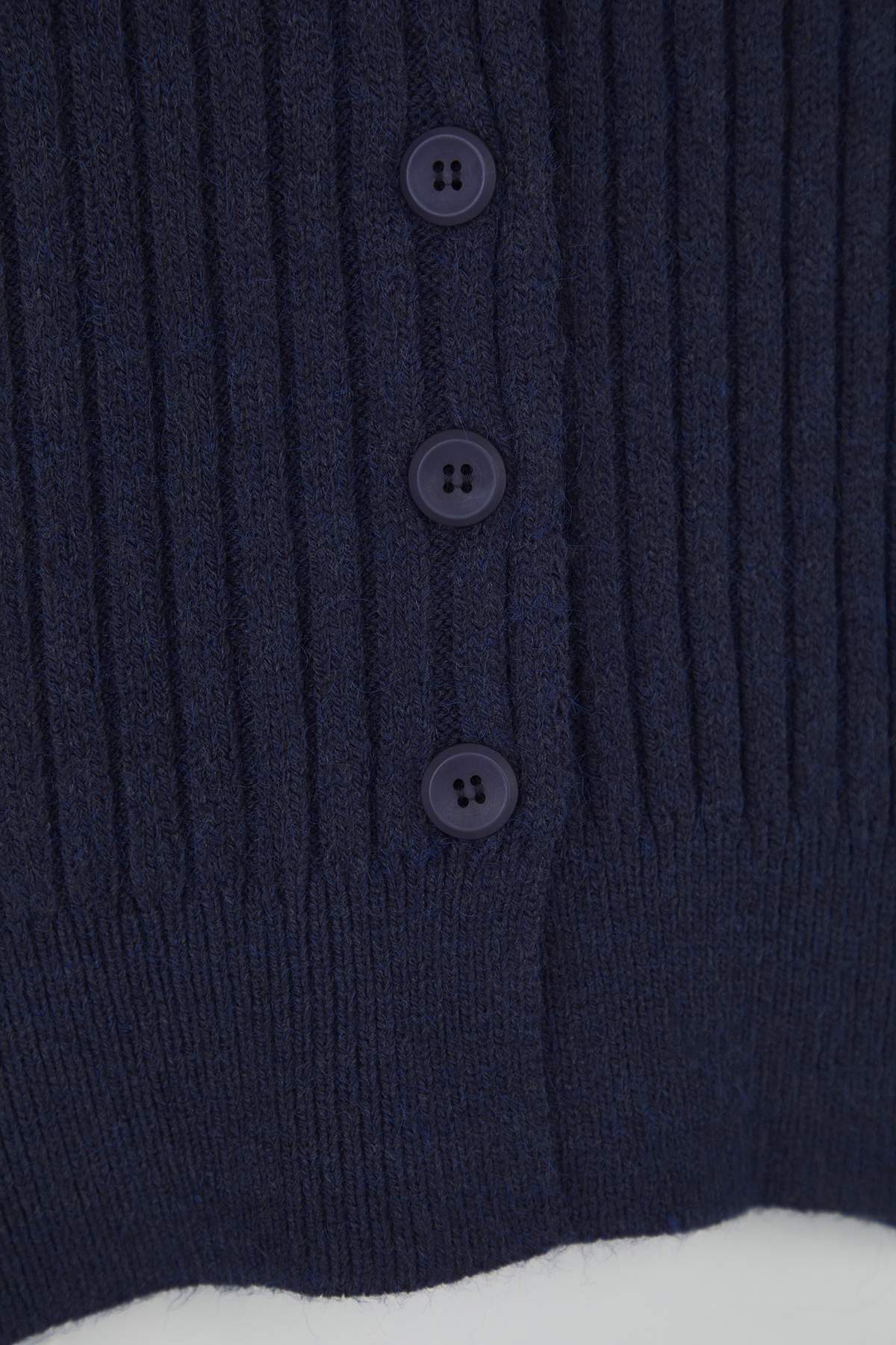 Trendyolmilla  Wardrobe Essentials Lacivert Geniş Kalıp Fitilli Yumuşak Dokulu Triko Hırka | TWOAW26HI00091 - Görsel 7