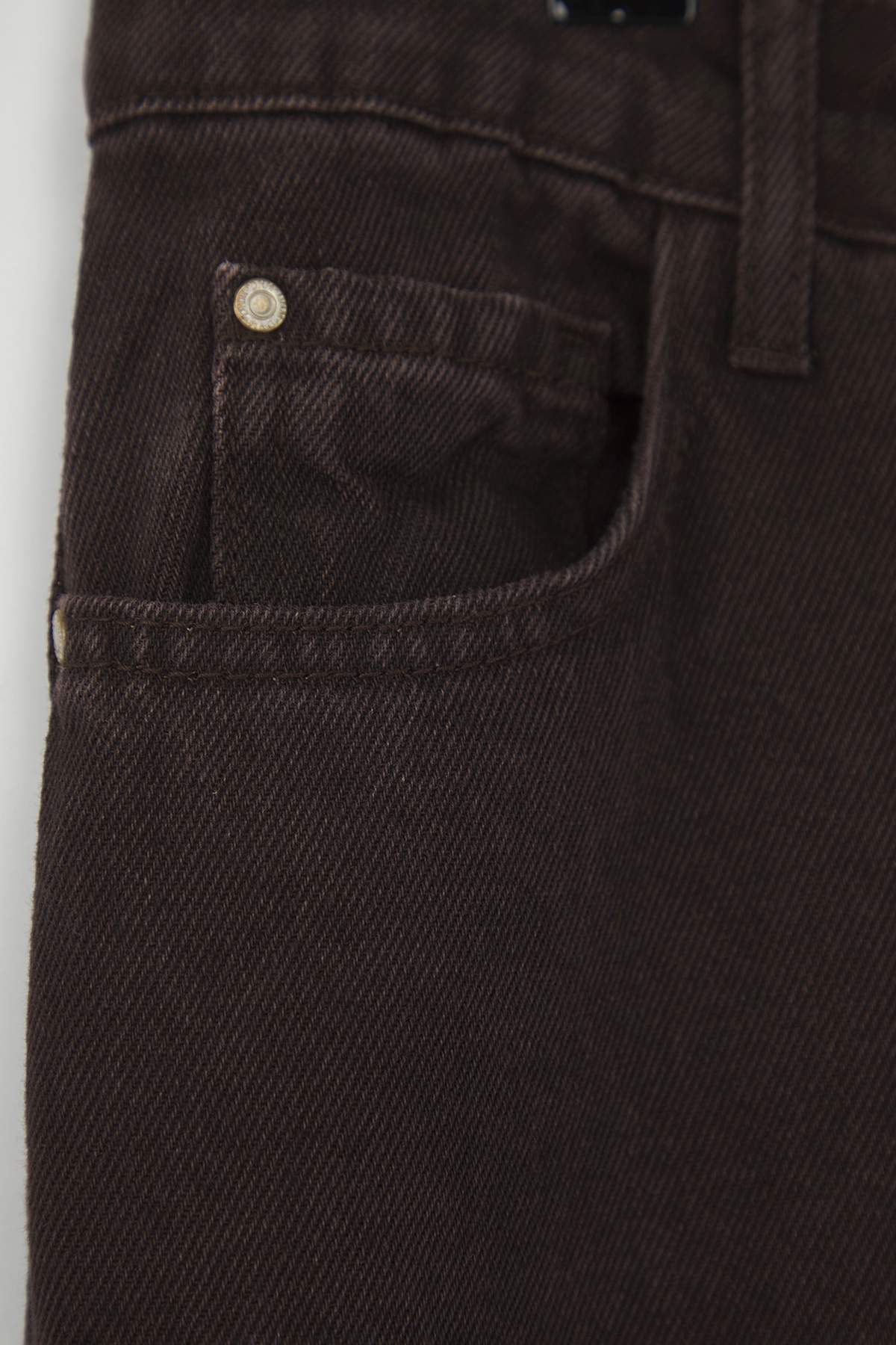 Trendyolmilla  Kahverengi Yüksek Bel Straight Fit %100 Pamuk Non-Stretch Büyük Beden Jeans TBBSS22JE0211 - Görsel 6