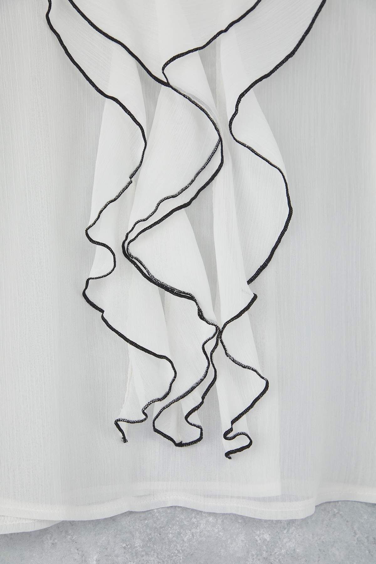 Trendyol Collection-Ecru Contrast Piping Boho Υφαντή Μπλούζα TWOAW26BZ00144 7