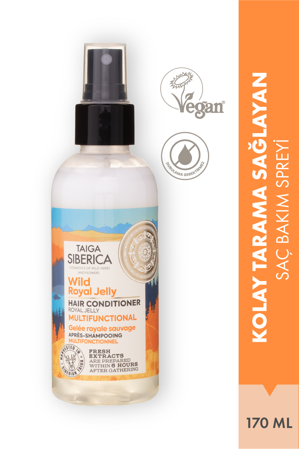 Natura Siberica Tüm Saç Tiplerine Uygun Doğal Sprey Saç Kremi 170 ml - Taiga Siberica — NSB148748-