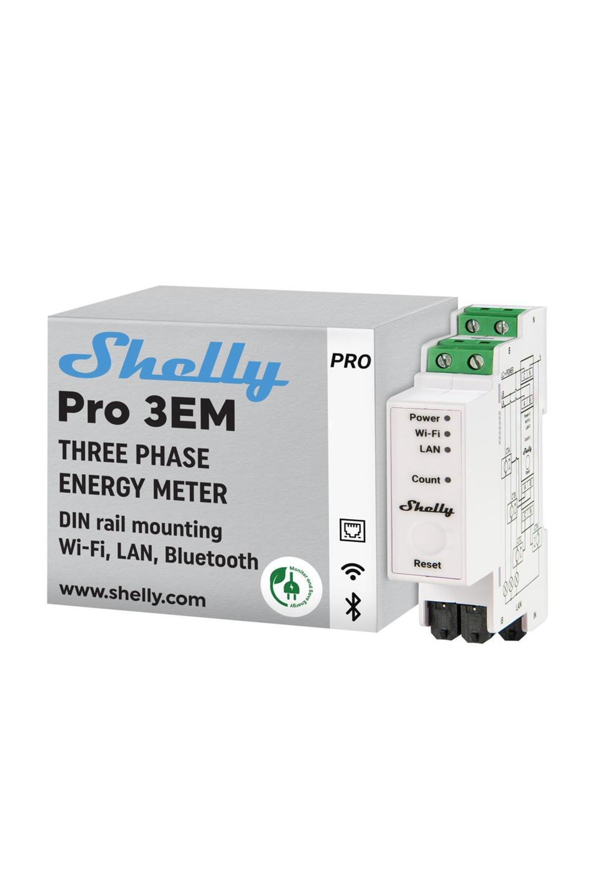 Shelly Pro 3EM 120A 3 Faz Enerji Ölçer