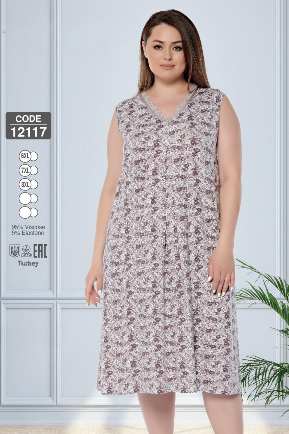 Cotpark BÜYÜK BEDEN KADIN GECELİK 12117