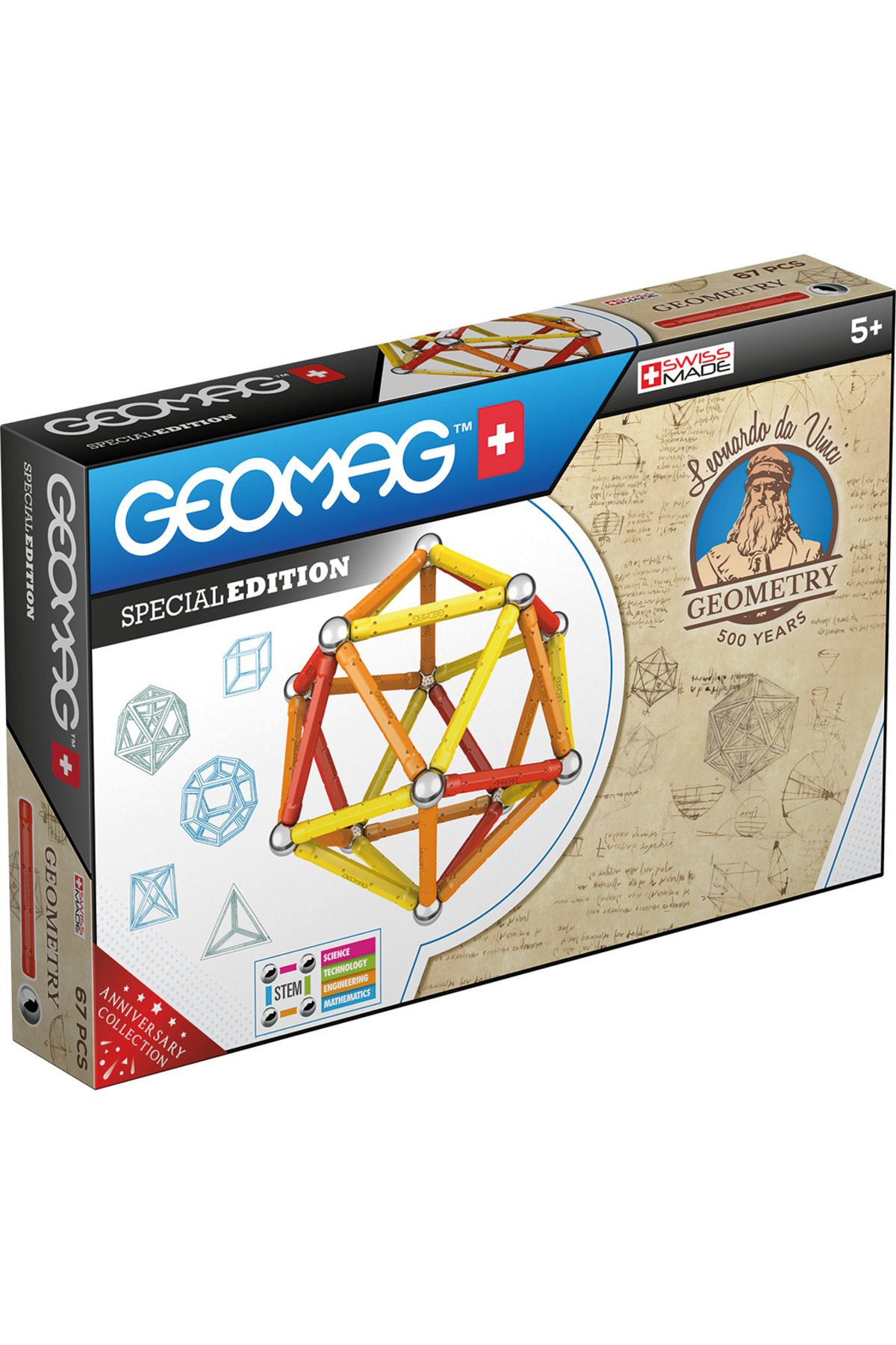 لئوناردو داوینچی ۶۷ تکه اسباب‌بازی‌های مغناطیسی هندسه ساخت‌وساز برای کودکان STEM