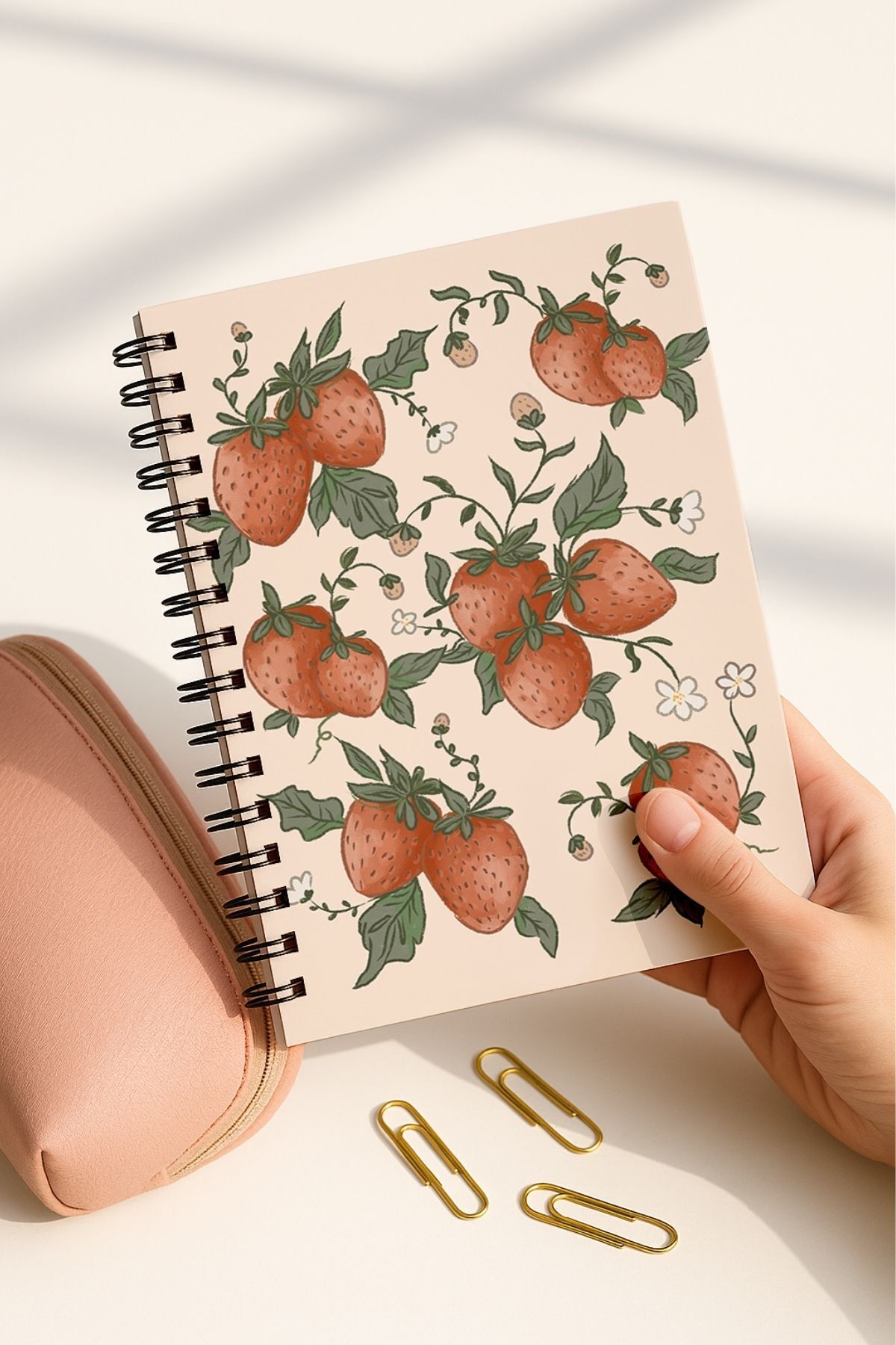 Eldesen Tasarım-School Notebook Set with Spiral Dots, A5 Size 50 Sheets 100 Sheets Set of 4, Fruit Set 7