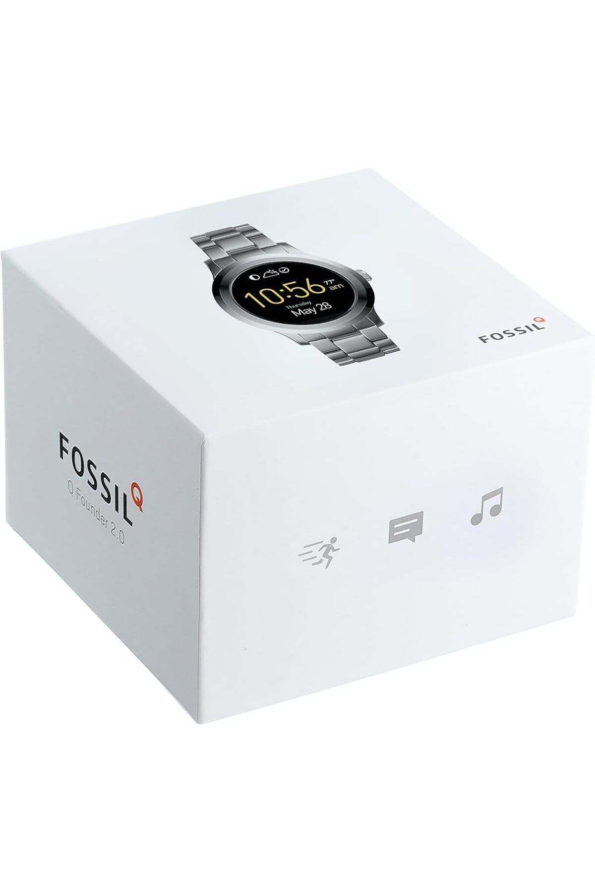 Fossil-ساعة Ftw2116 Q Founder الذكية من الجيل الثاني، مصنوعة من الفولاذ المقاوم للصدأ، بشاشة تعمل باللمس (فضية) 3