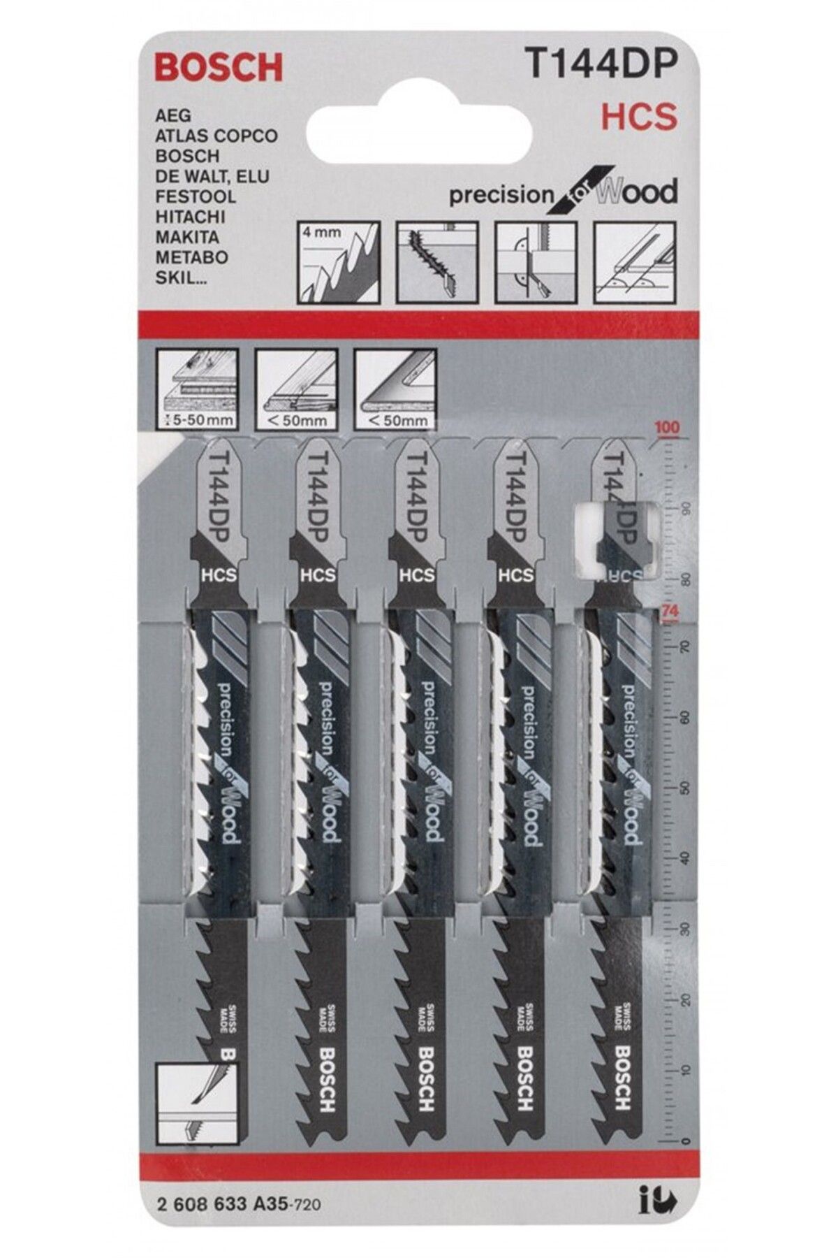 Bosch-T 144 Dp Precision Wood Jig Saw - 5-piece Blade 1