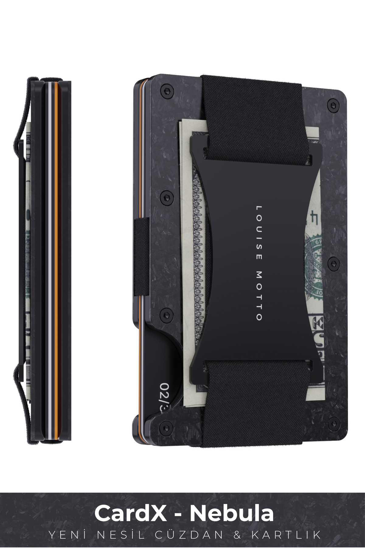 Cardx - Nebula Straps - Forged Carbon Wallet & Card Holder - Premium Series (BLACK)