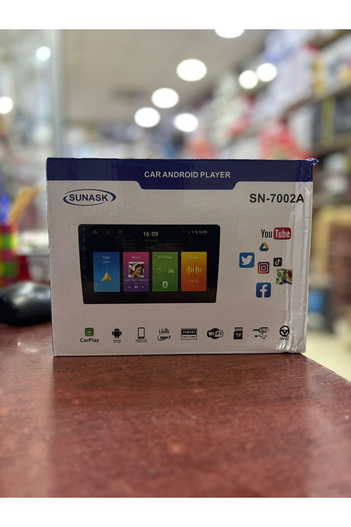 SUNASK-Sn-7002A 7 Inch Carplay Android Auto Tray - 2 Gb Ram, 32 Gb Memory, Wi-Fi and Youtube Google 8